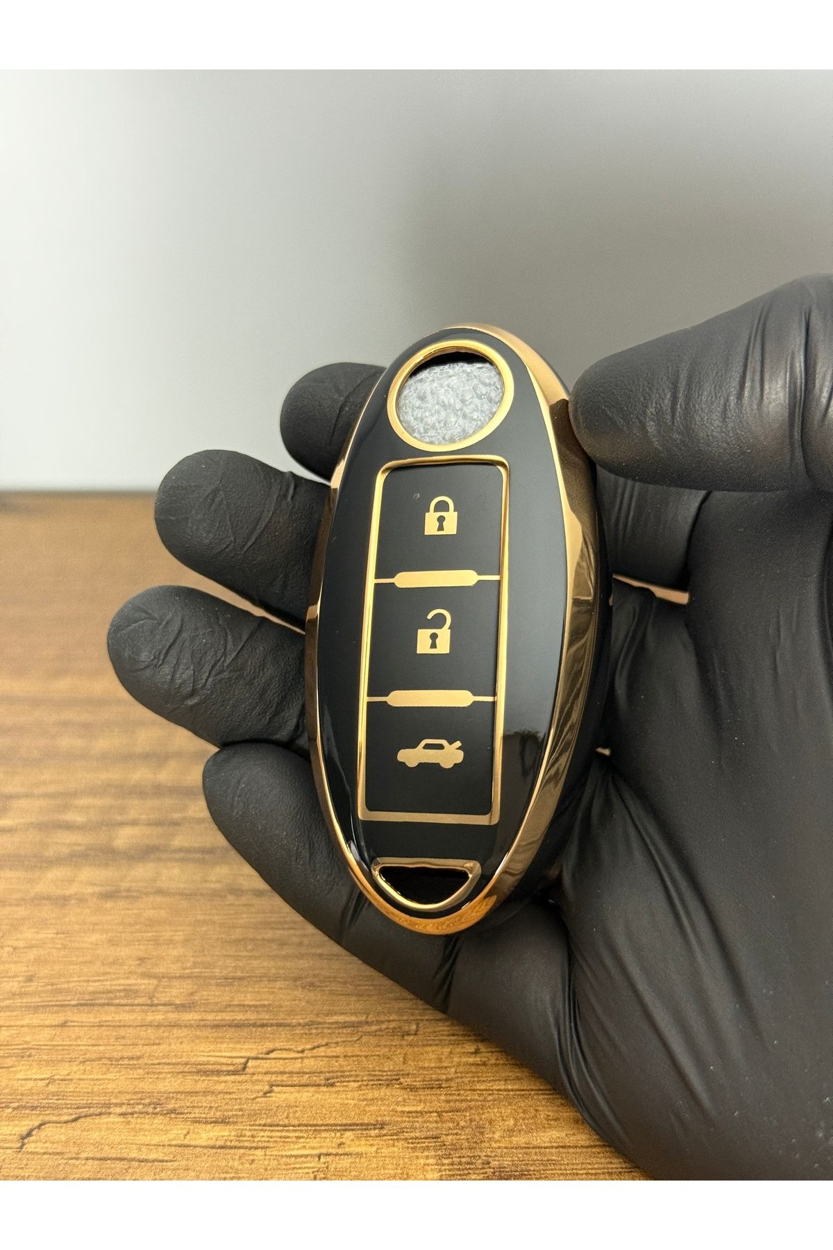 Mavi Keys Nissan Qashqai, Micra, Tiida, X-Trail Uyumlu Smart 3 Düğmeli Silikon Anahtar Koruma Kılıfı – Siyah