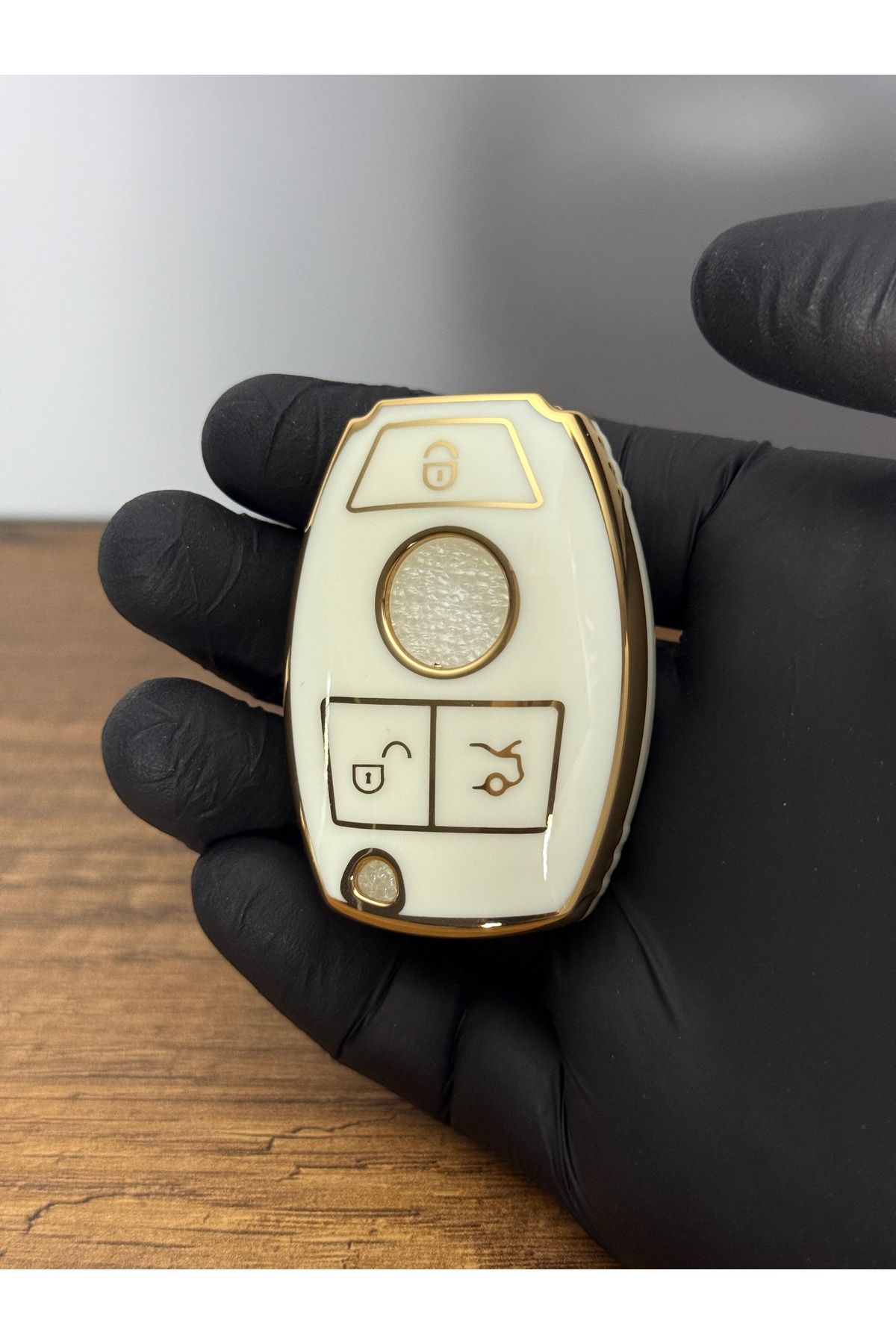 Mavi Keys Mercedes BGA Class W203 W204 W205 W210 W211 3 Düğmeli Silikon Anahtar Kumanda Koruma Kılıfı Beyaz