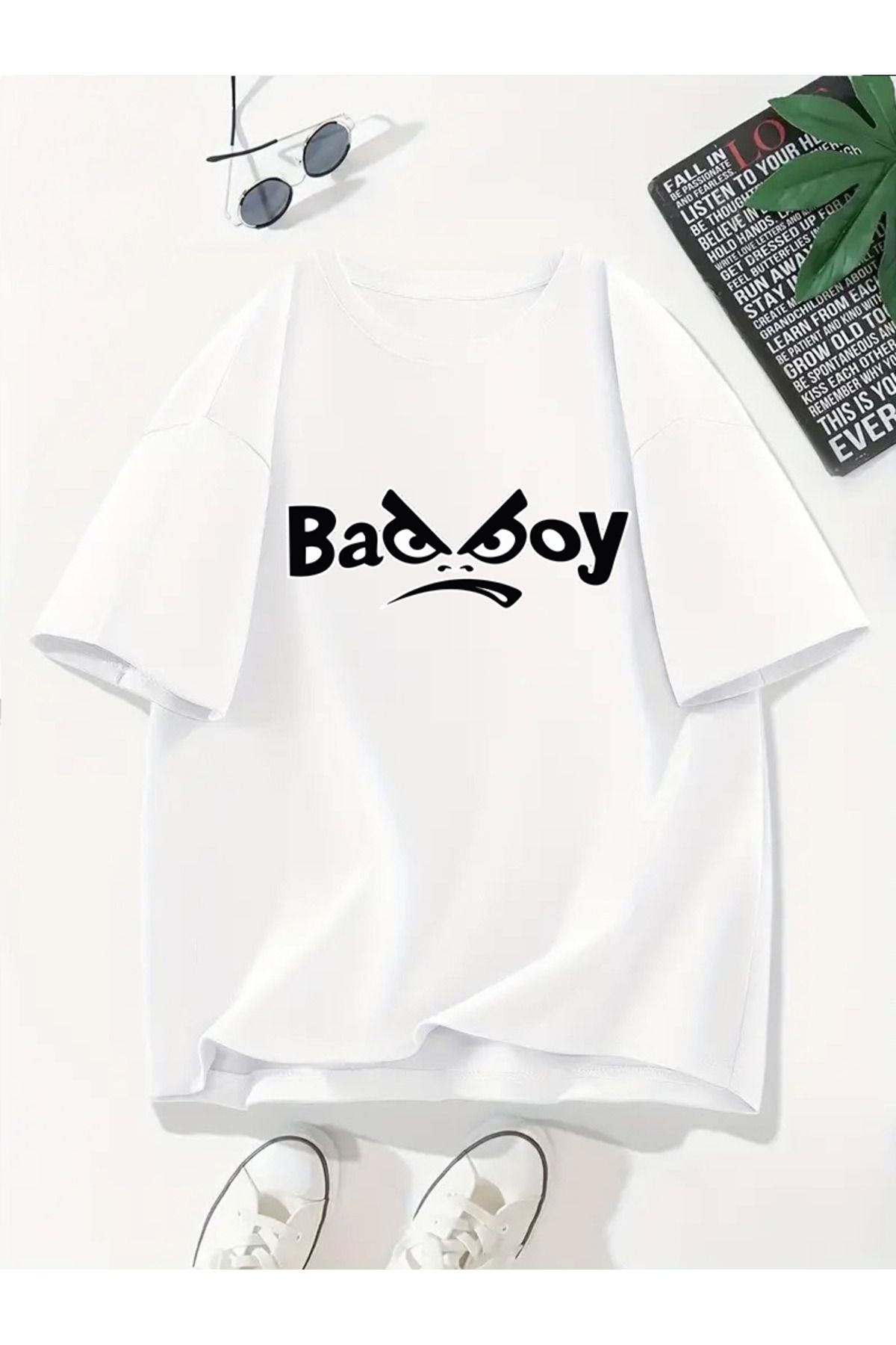 MODA Unisex Oversize Kalıp BadBoy Baskılı T-Shirt