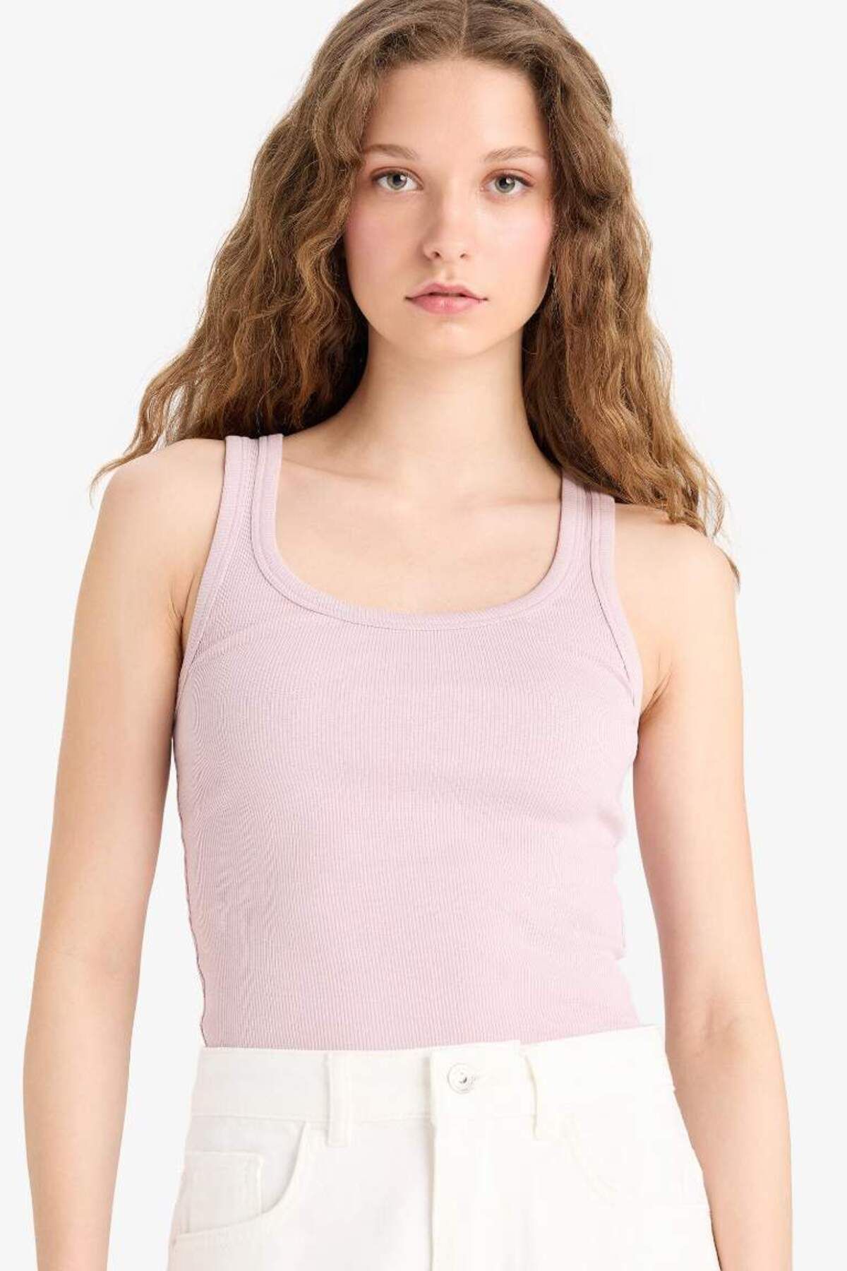 DeFacto Yeni Sezon Fitted U Yaka Fitilli Kaşkorse Atlet