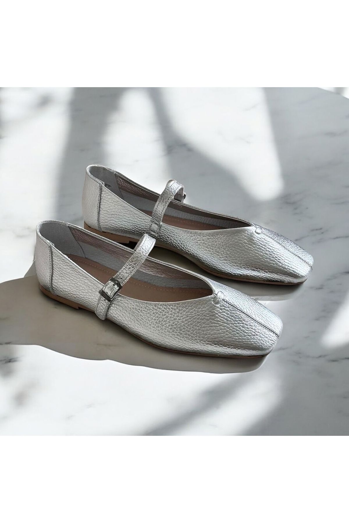 runa shoes hakiki deri küt burun günlük babet ayakkabı