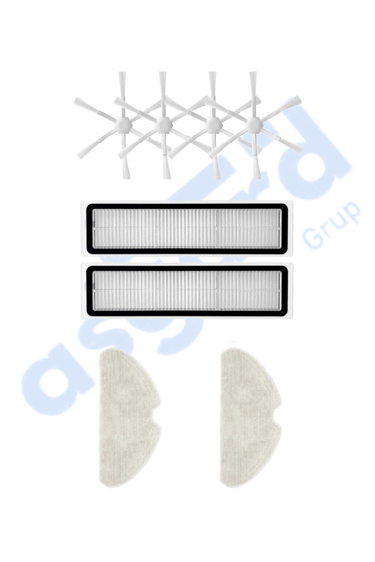 Asgard Grup Dreame D10S, D10S PRO, D9 MAX GEN2 Uyumlu 4 Yan Fırça 2 Filtre 2 Mop