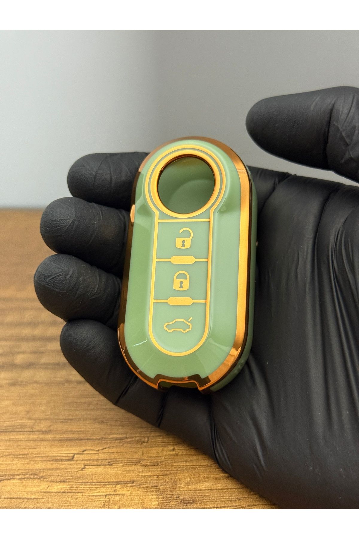 Mavi Keys Fiat Doblo, Ducato Uyumlu Sustalı 3 Düğmeli Silikon Anahtar Kumanda Koruma Nano Kılıf – Yeşil Renk