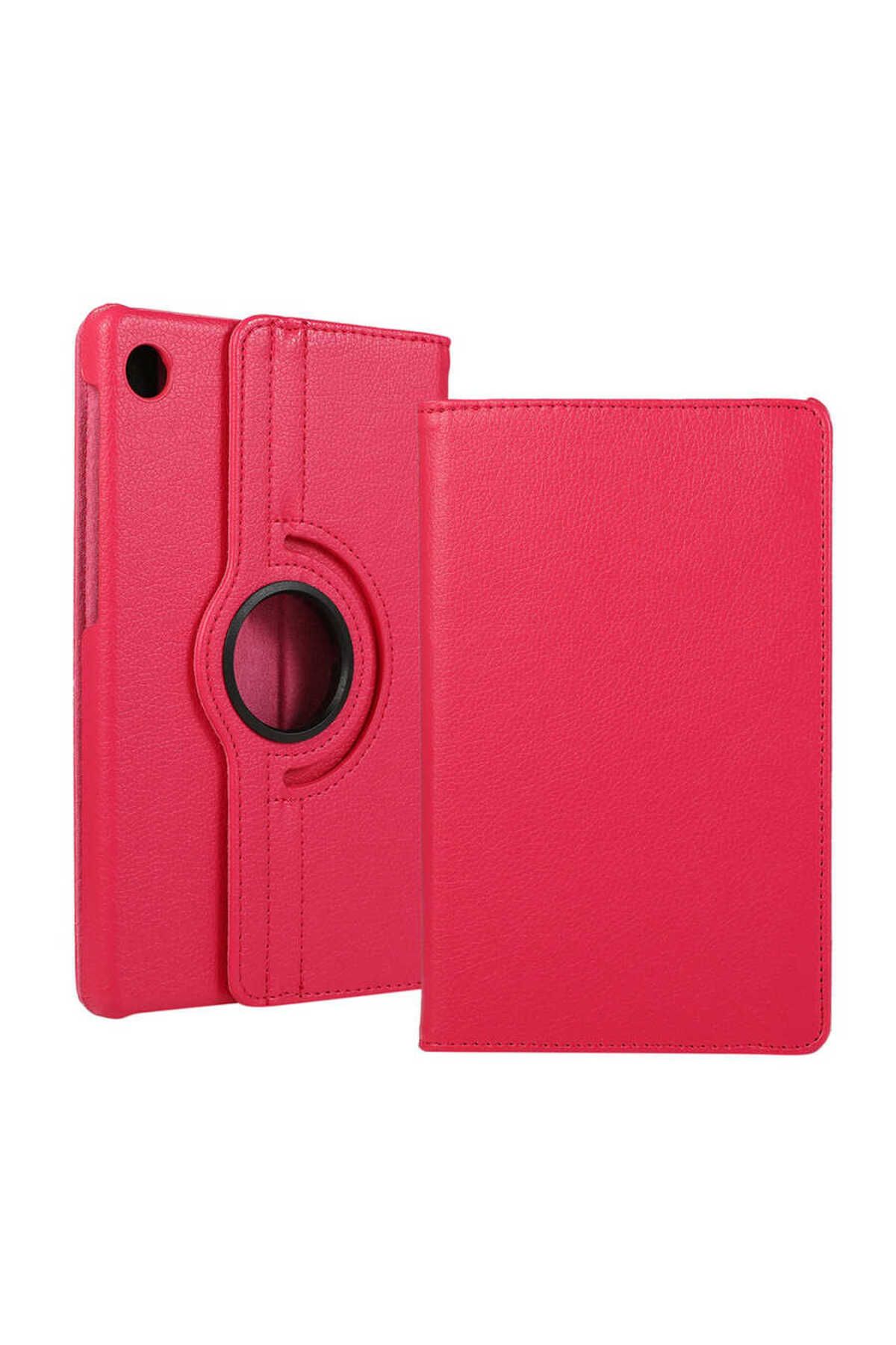 Teknodur Lenovo Tab M10 Plus TBTB-128F 3. Jenerasyon Uyumlu TKDR Dönebilen Standlı Kılıf-Pembe Koyu