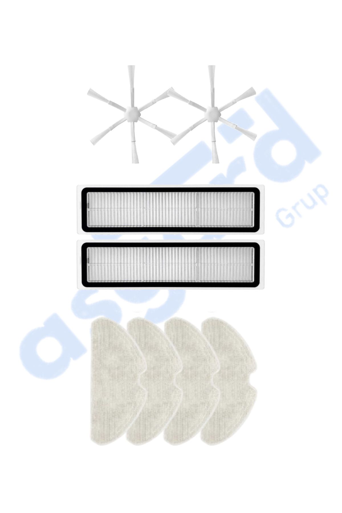 Asgard Grup Dreame D10S, D10S PRO, D9 MAX GEN2 Uyumlu 2 Yan Fırça 2 Filtre 4 Mop