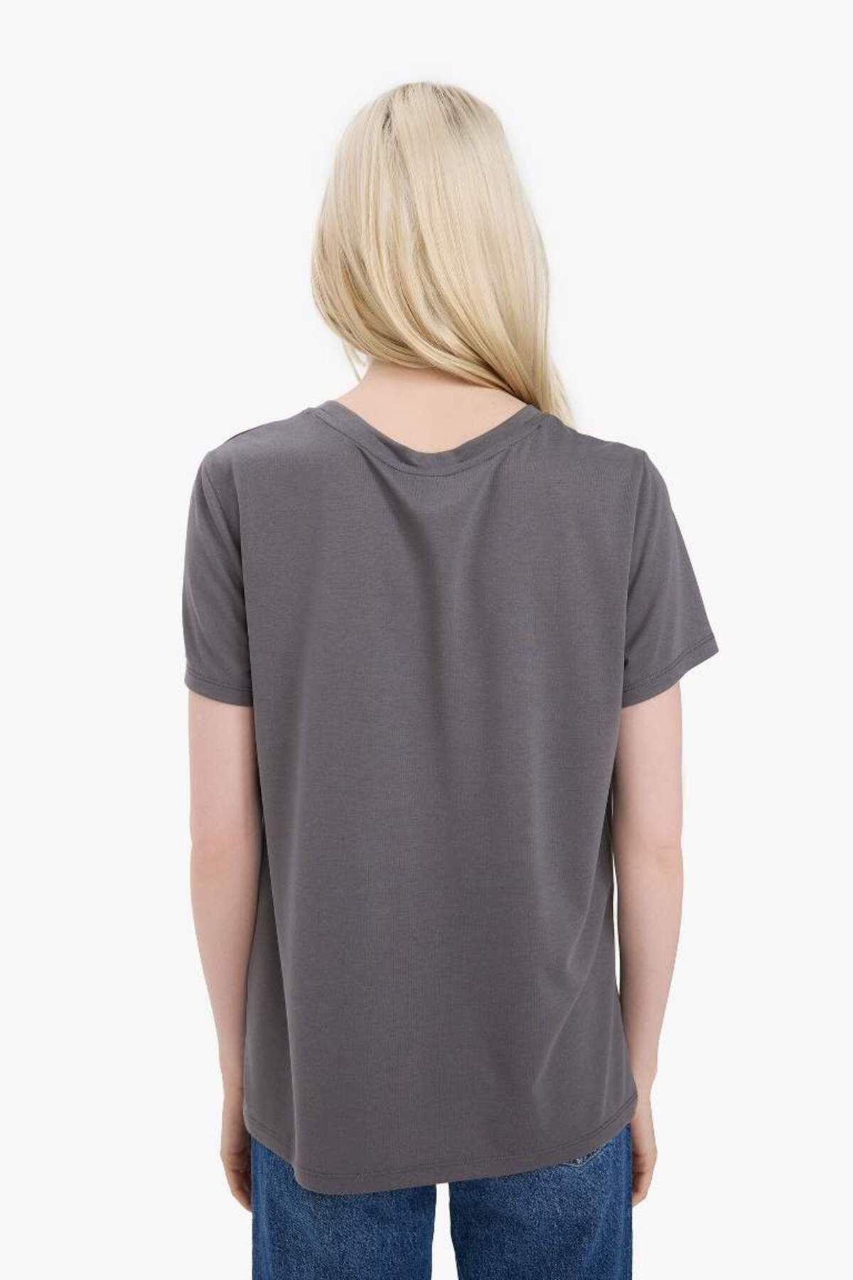 DeFacto-New Season Regular Fit Crew Neck Printed Short Sleeve T-Shirt 4
