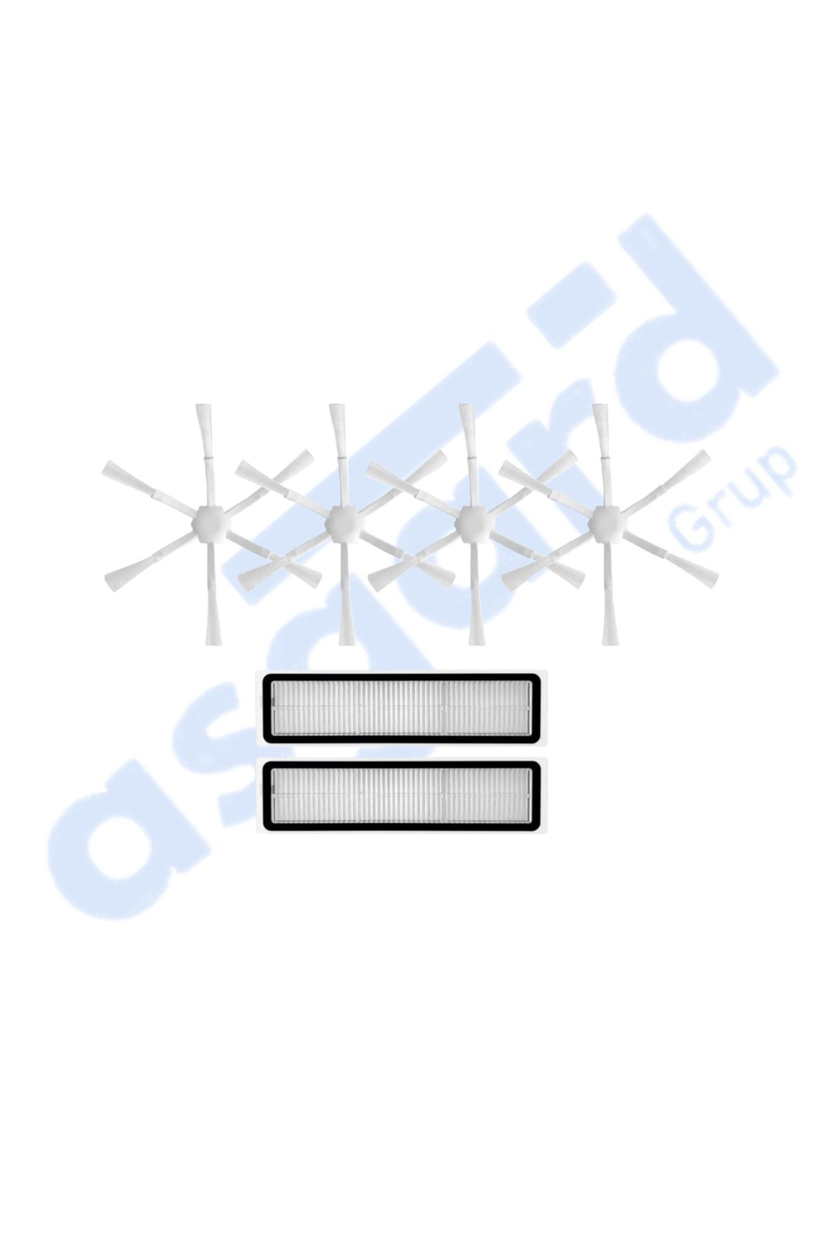 Asgard Grup Dreame D9,D9 Max,L10 Pro,D9 Pro Uyumlu 4 Yan Fırça 2 Filtre