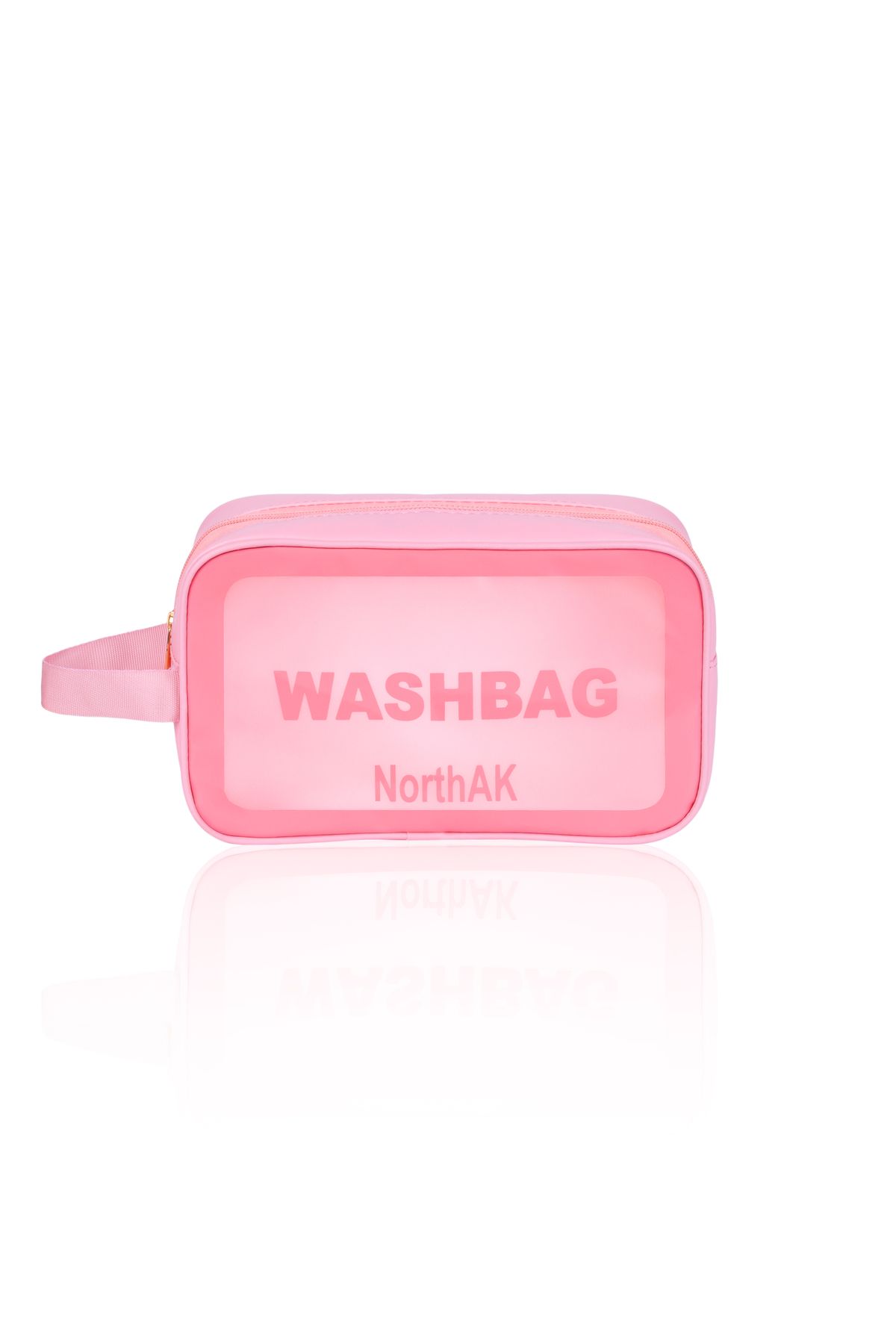 NorthAK Şeffaf Seyahat Makyaj Çantası -Pembe