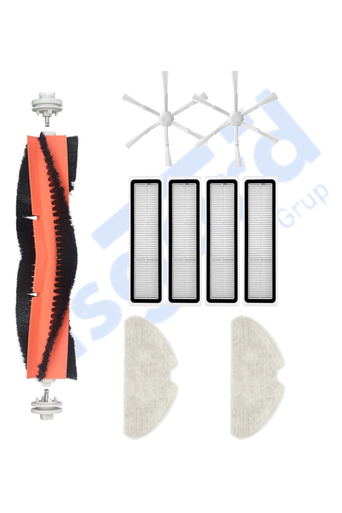 Asgard Grup Dreame D10S, D10S PRO, D9 MAX GEN2 Uyumlu 1 Ana Fırça 2 Yan Fırça 4 Filtre 2 Mop