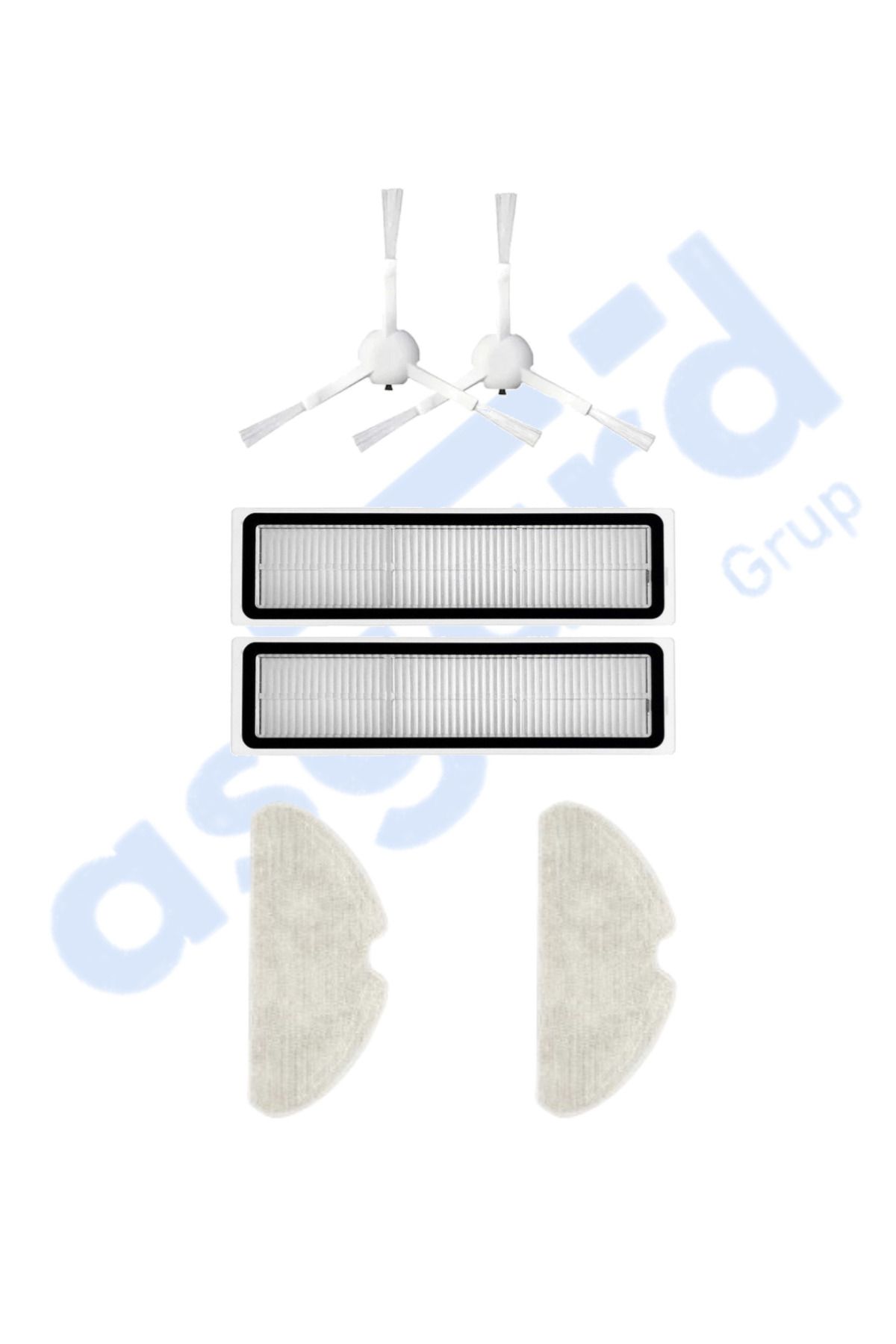 Asgard Grup Dreame D10S, D10S PRO, D9 MAX GEN2 Uyumlu 2 Yan Fırça 2 Filtre 2 Mop