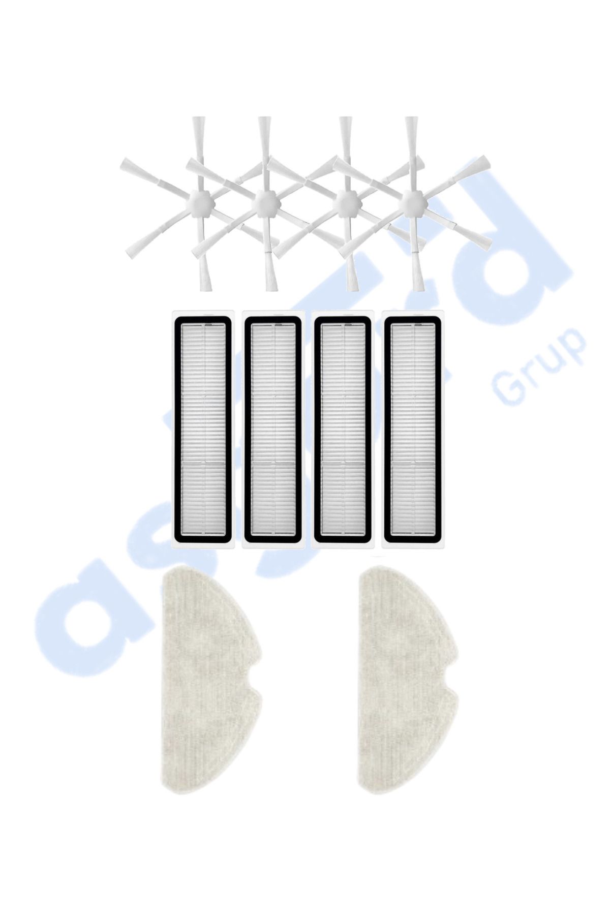Asgard Grup Dreame D10S, D10S PRO, D9 MAX GEN2 Uyumlu 4 Yan Fırça 4 Filtre 2 Mop