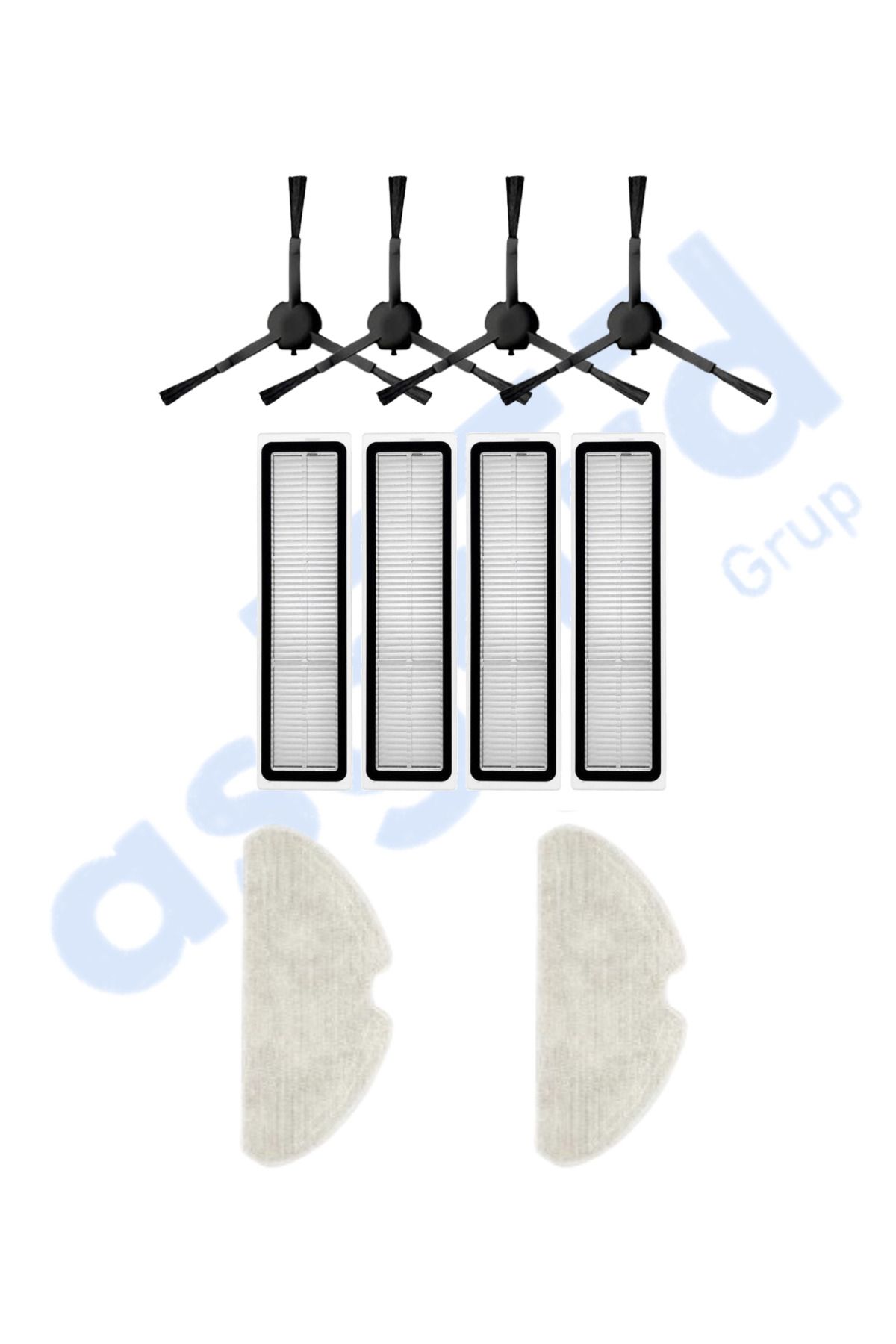 Asgard Grup Dreame D10S, D10S PRO, D9 MAX GEN2 Uyumlu 4 Yan Fırça 4 Filtre 2 Mop