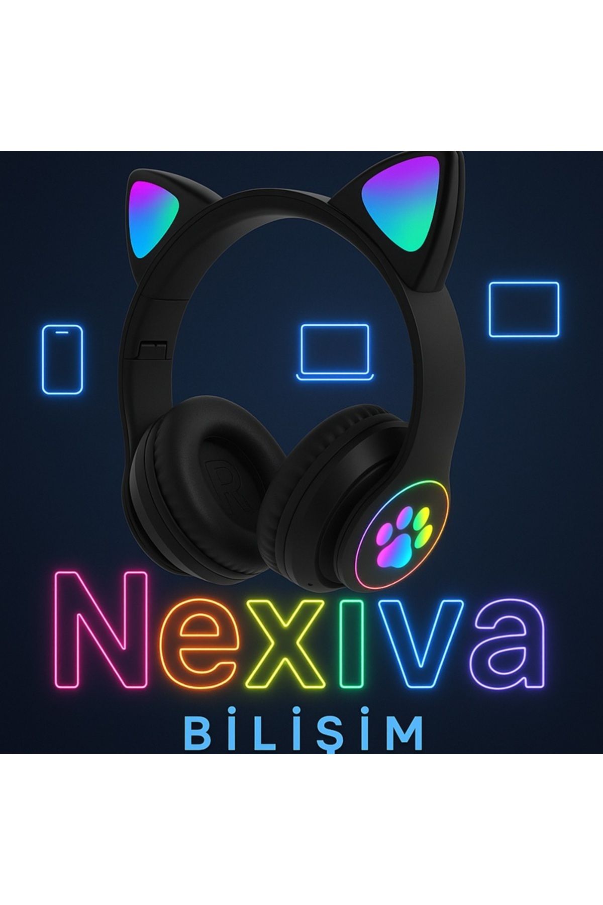 nexiva Patili kedi bluetooth kulak üstü kulaklık