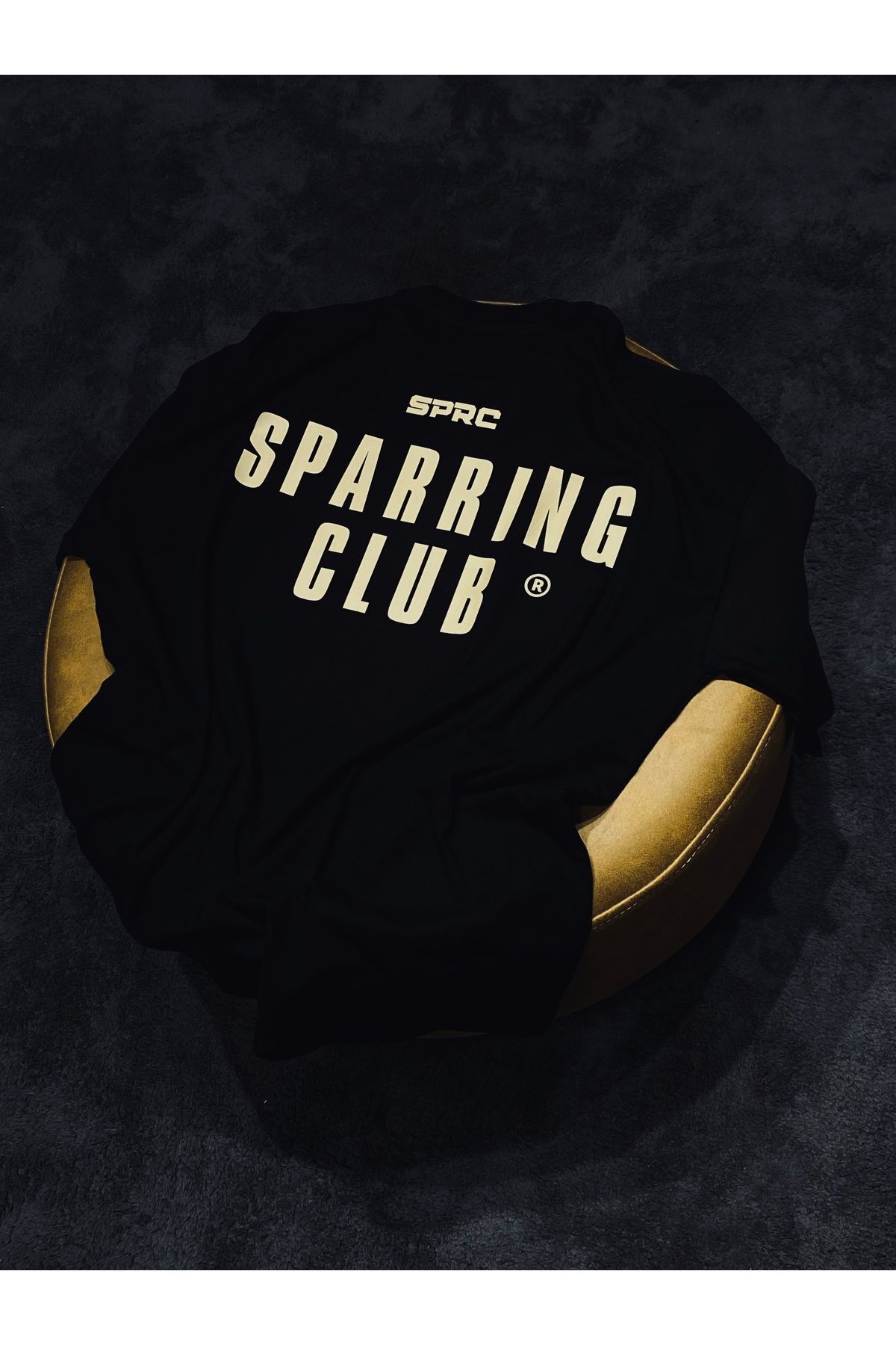 Spark Collection Sparrıng Club %100 Pamuklu Relax Kalıp Bisiklet Yaka Siyah Tshirt