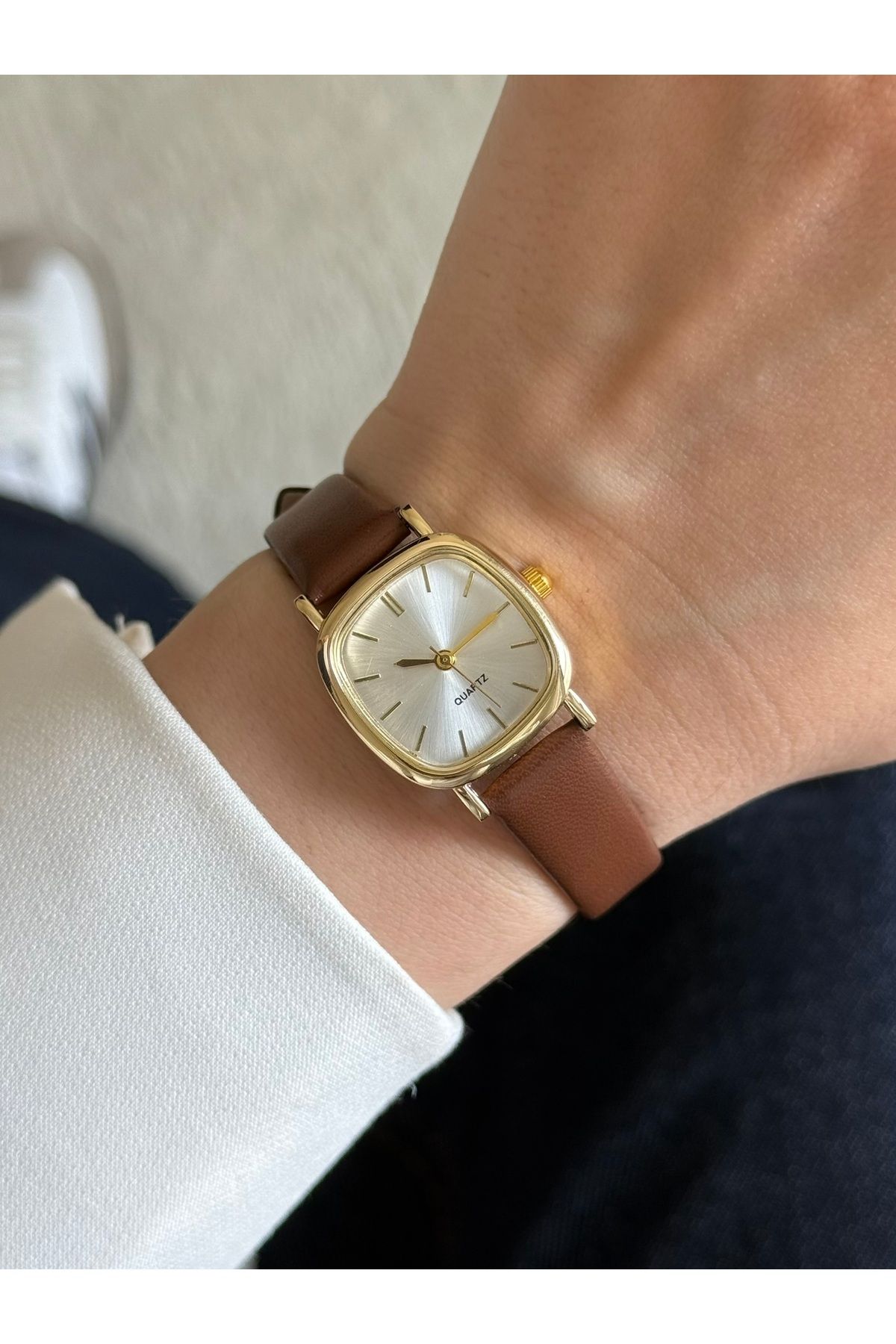 RoseandRoses Twig Minimal Deri Kayış Vintage Model Kadın Kol Saati