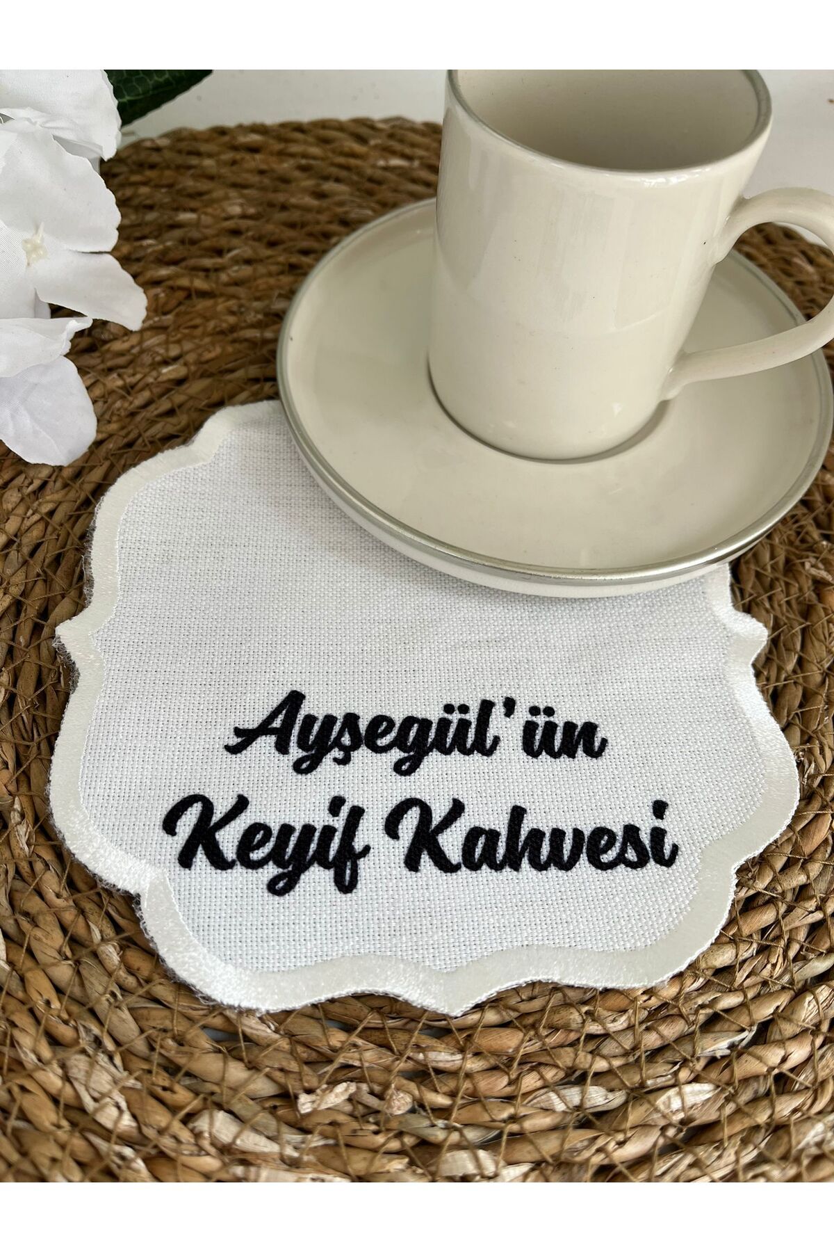 imzatasarım Kişiye Özel Keyif Kahvesi Mendili Kahve Mendili