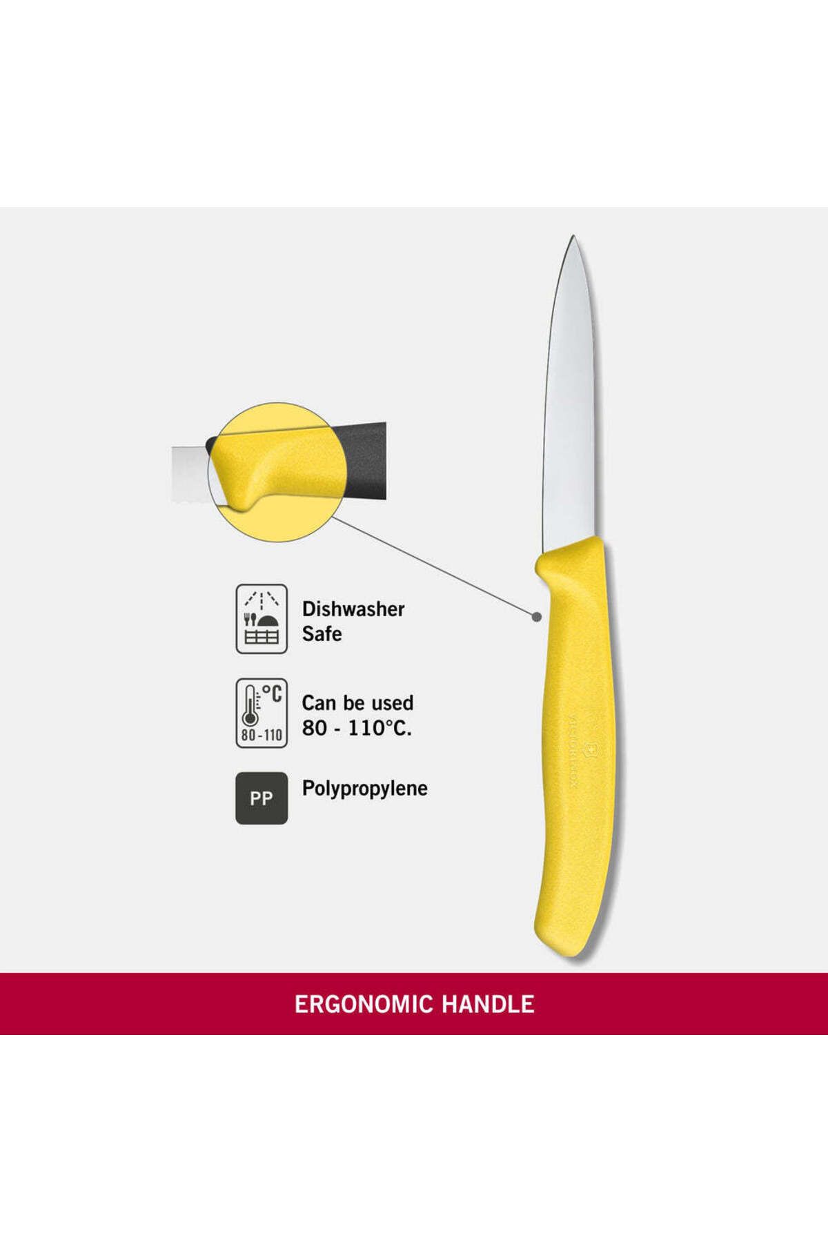Victorinox-Victorinox 6.7606.L118 Swiss Classic Paring 3¼" Straight Spear Point Blade 5/8" Width Yellow Handle 3