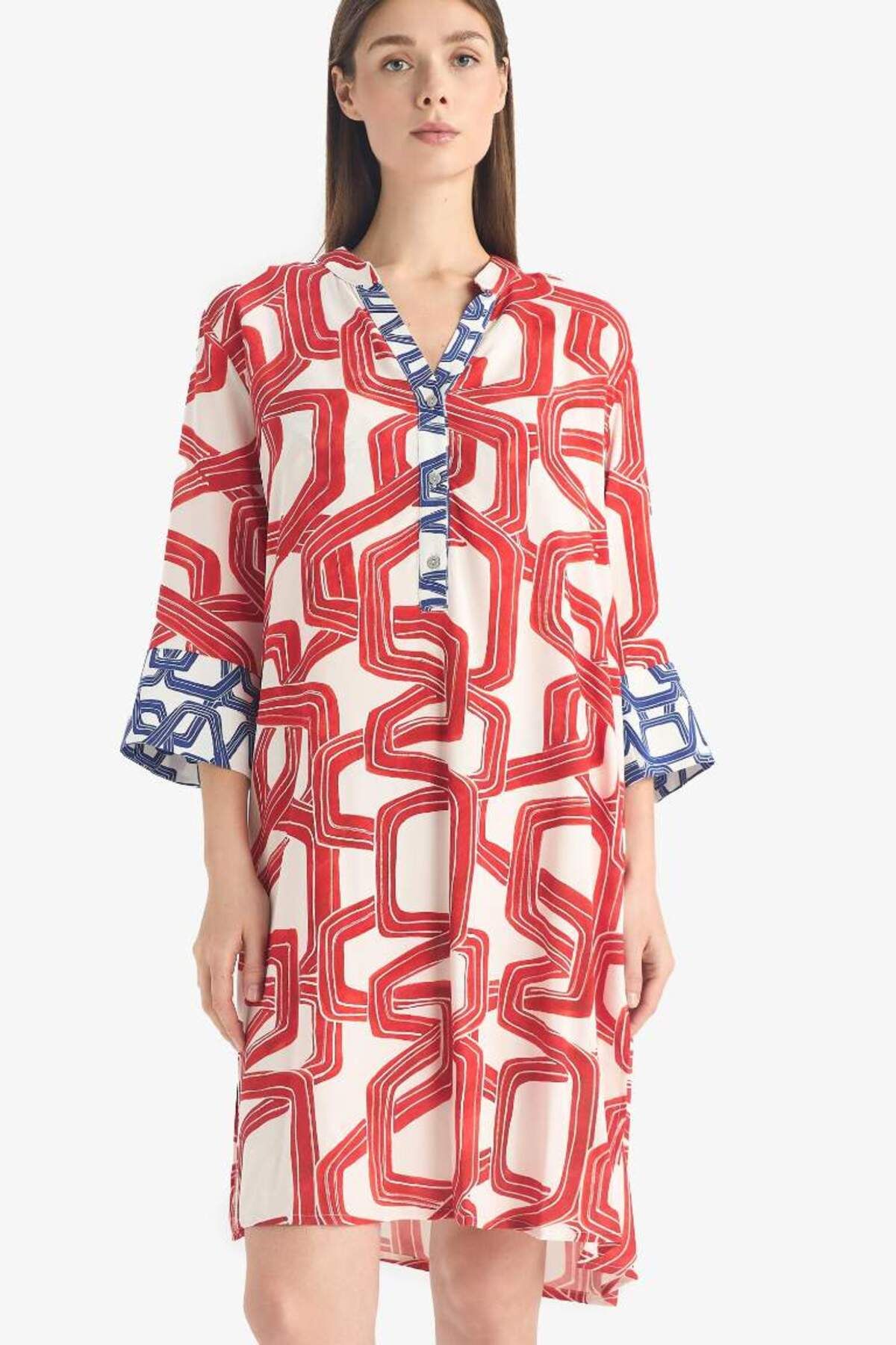 DeFacto Sezon Regular Fit Desenli Plaj Elbisesi-Fall in Love