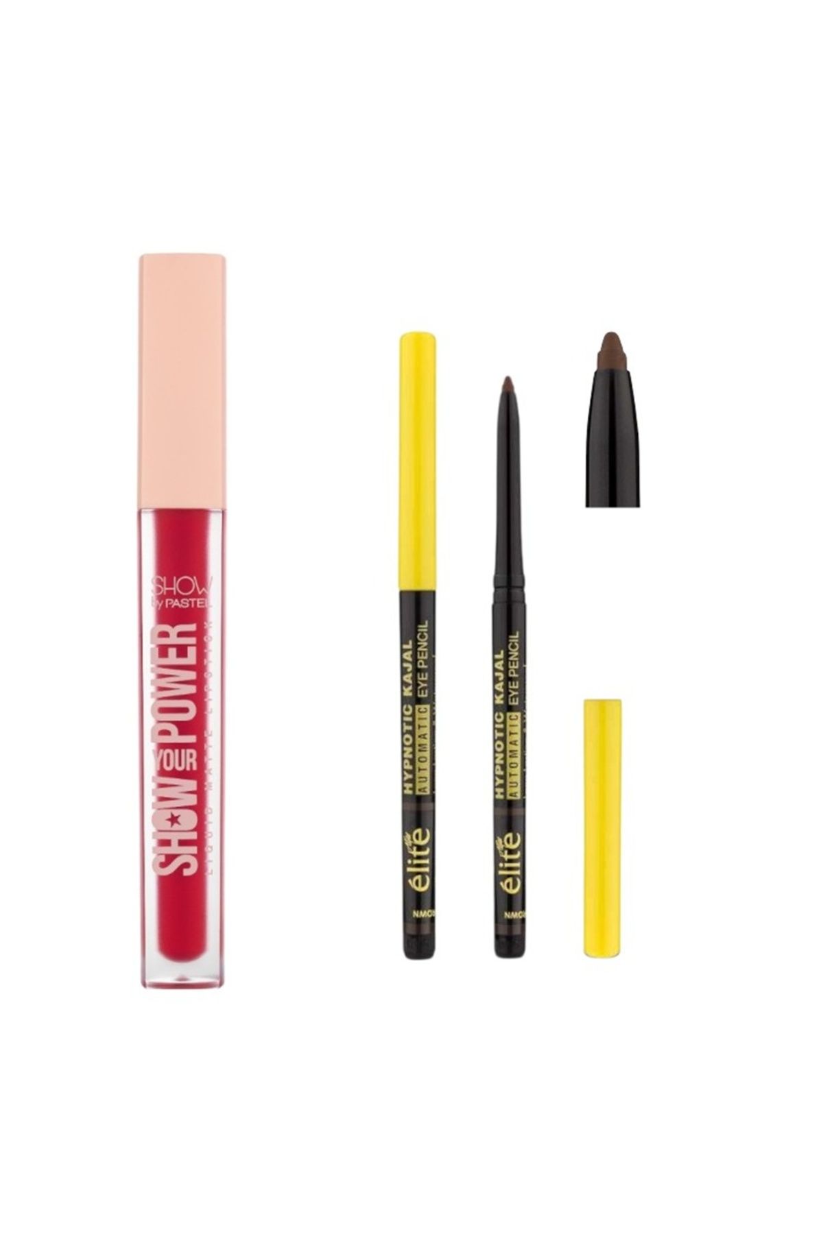 Show by Pastel Show Your Power Liquid Matte Lipstick - Likit Mat Ruj 607 + Elite Kajal Göz Kalemi ( Kahve )