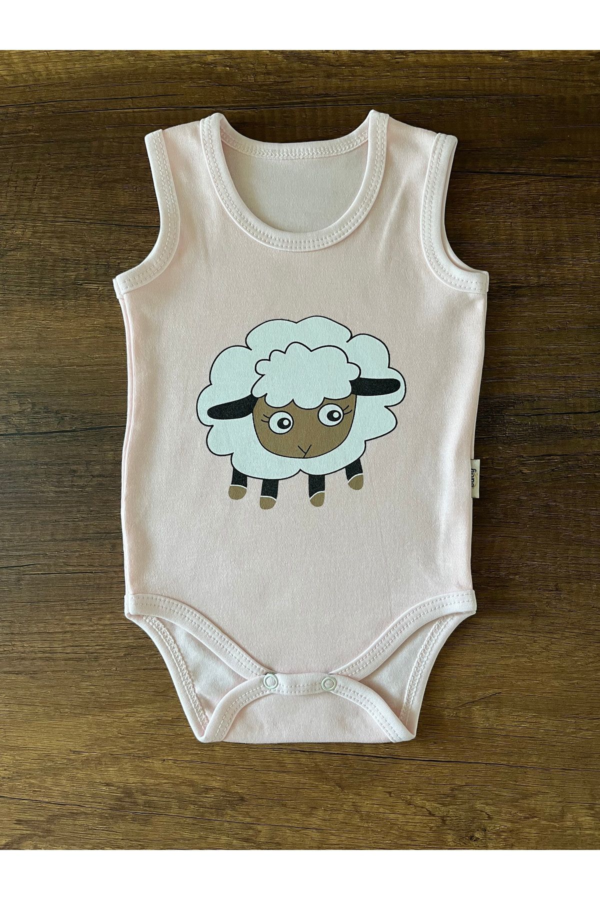 SHOPNEST 1 Adet Kolsuz Bebek Badi Body Zıbın Alttan Çıtçıtlı Bisiklet Yaka Yenidoğan Kuzu Desen