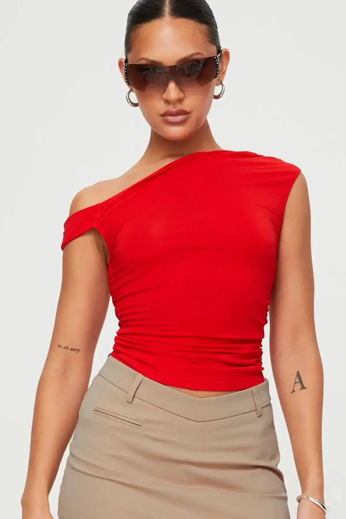 World Fashion Trends Tek Omuz Örme Bluz JT3083