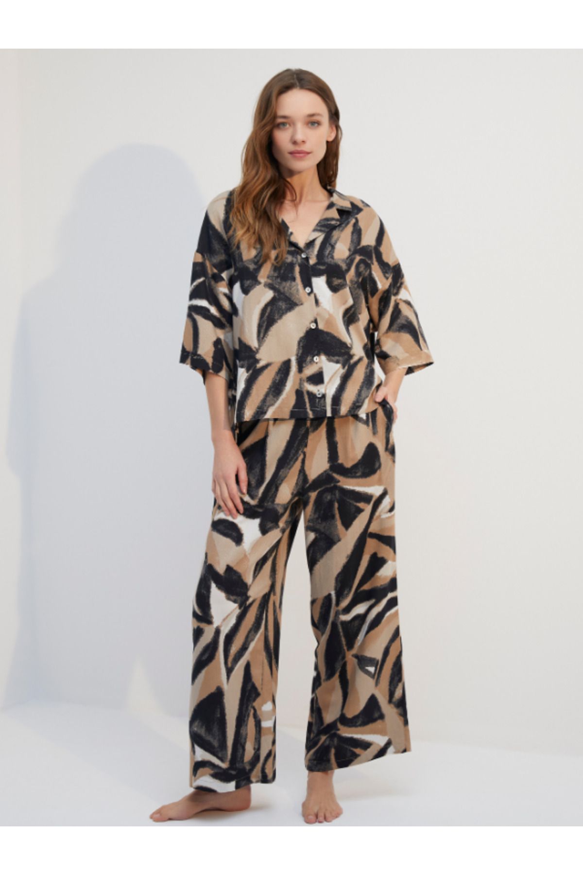 BONJOUR MADAME Viskon Pijama Takım BJM-1731 Siyah