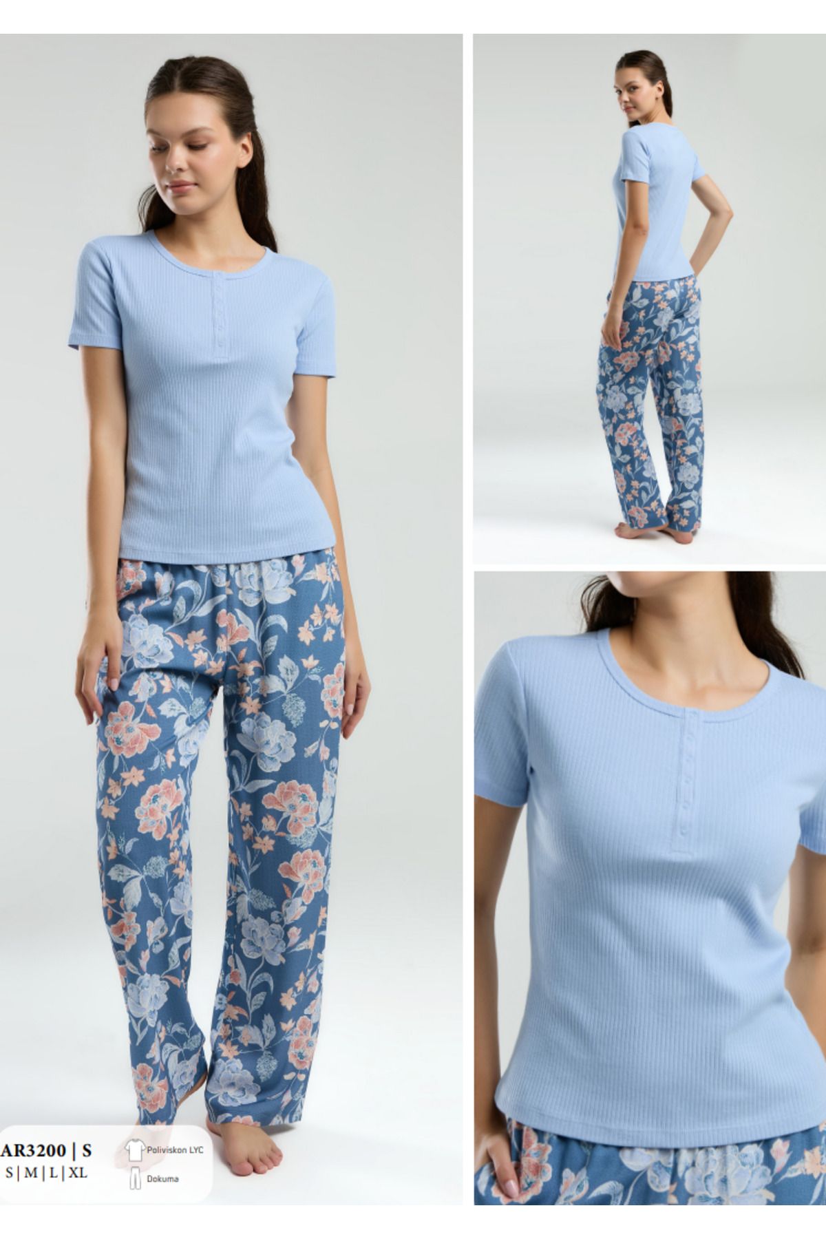 Fily İç Giyim ARNETTA Kısa Kol İkili Pijama Takımı