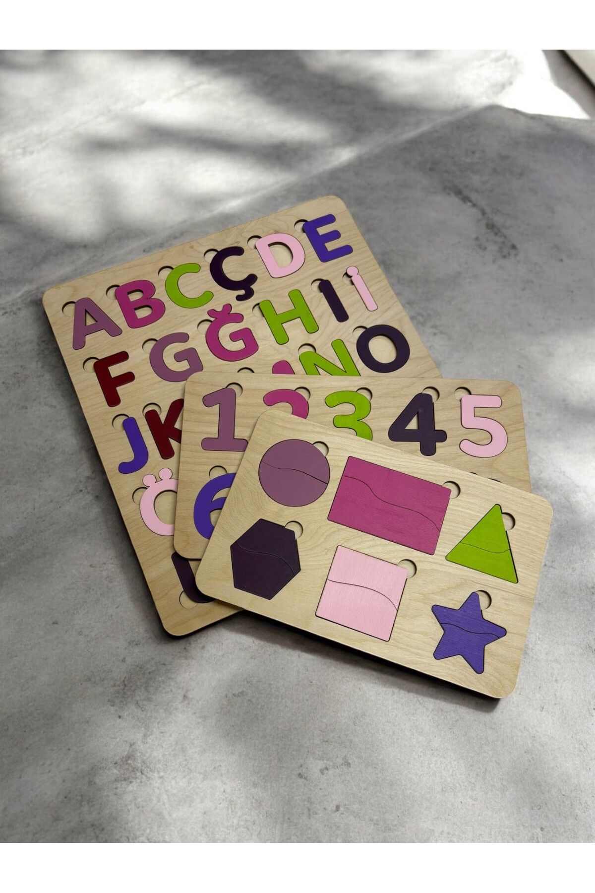 Mind of Toys Masal Puzzle Seti, Bul-Tak Puzzle Set, Harf/ Rakam/ Şekil Öğrenimi, Montessori Öğrenme