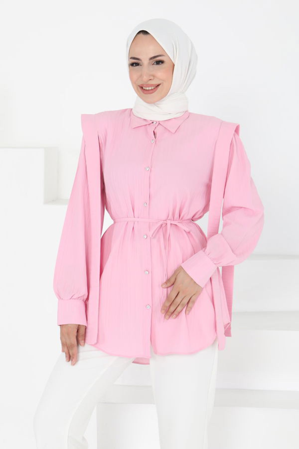 Butik Omuz Bağlama Detaylı Tunik