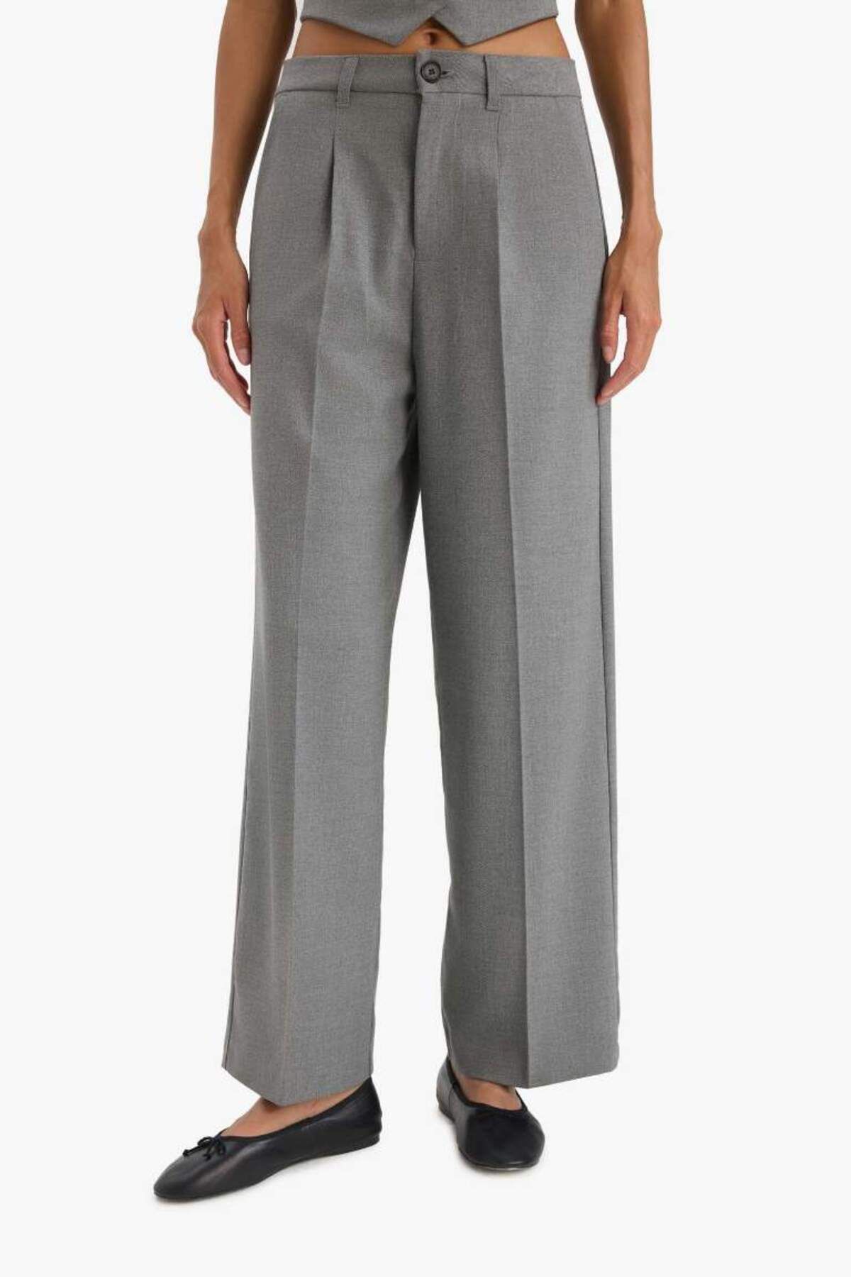 DeFacto Yeni Sezon Wide Leg Pensli Klasik Palazzo Pantolon Geniş Bol Paça Basic Düz Uzun Boy