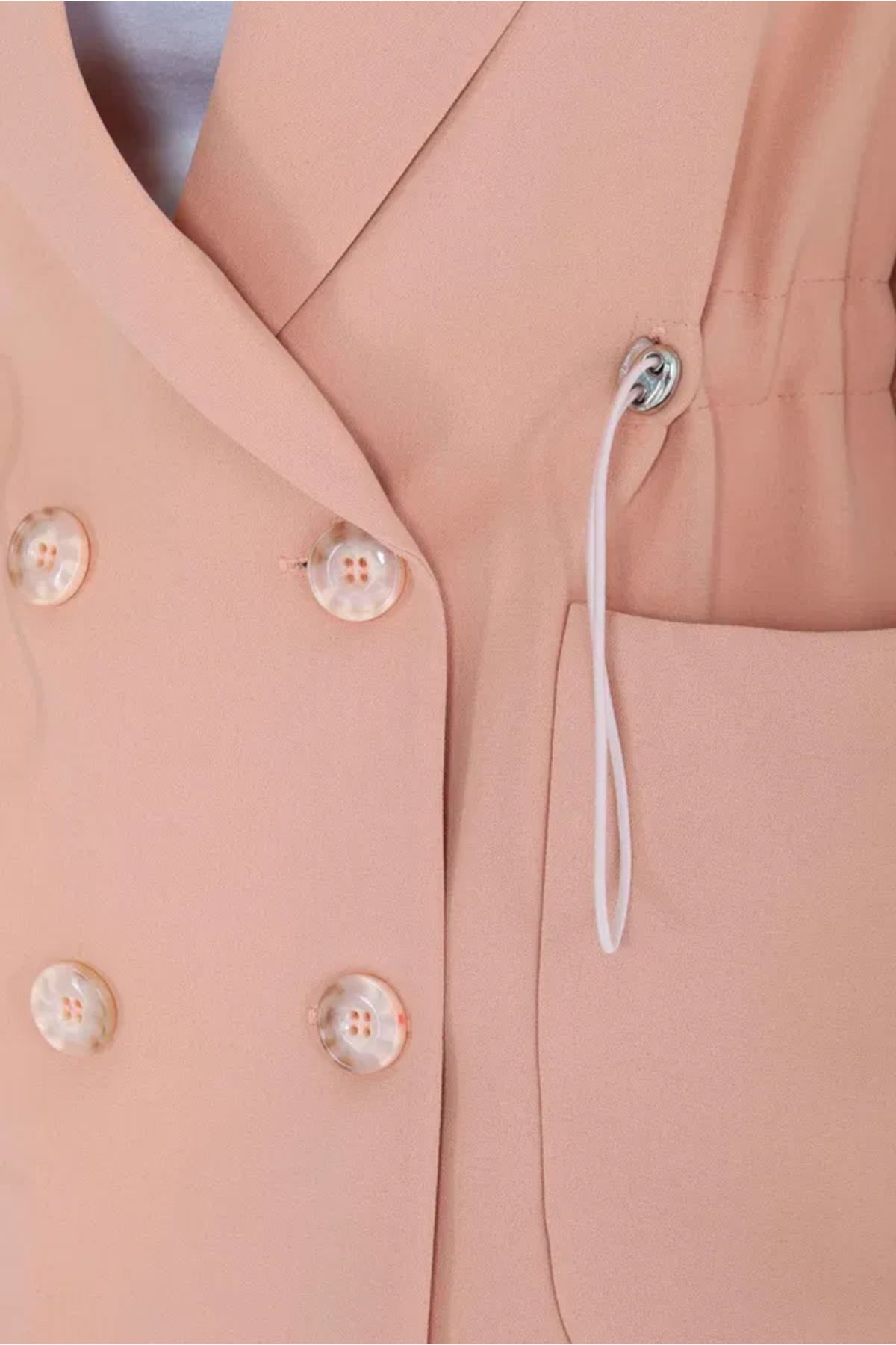 Butik Düğmeli İpli Ceket