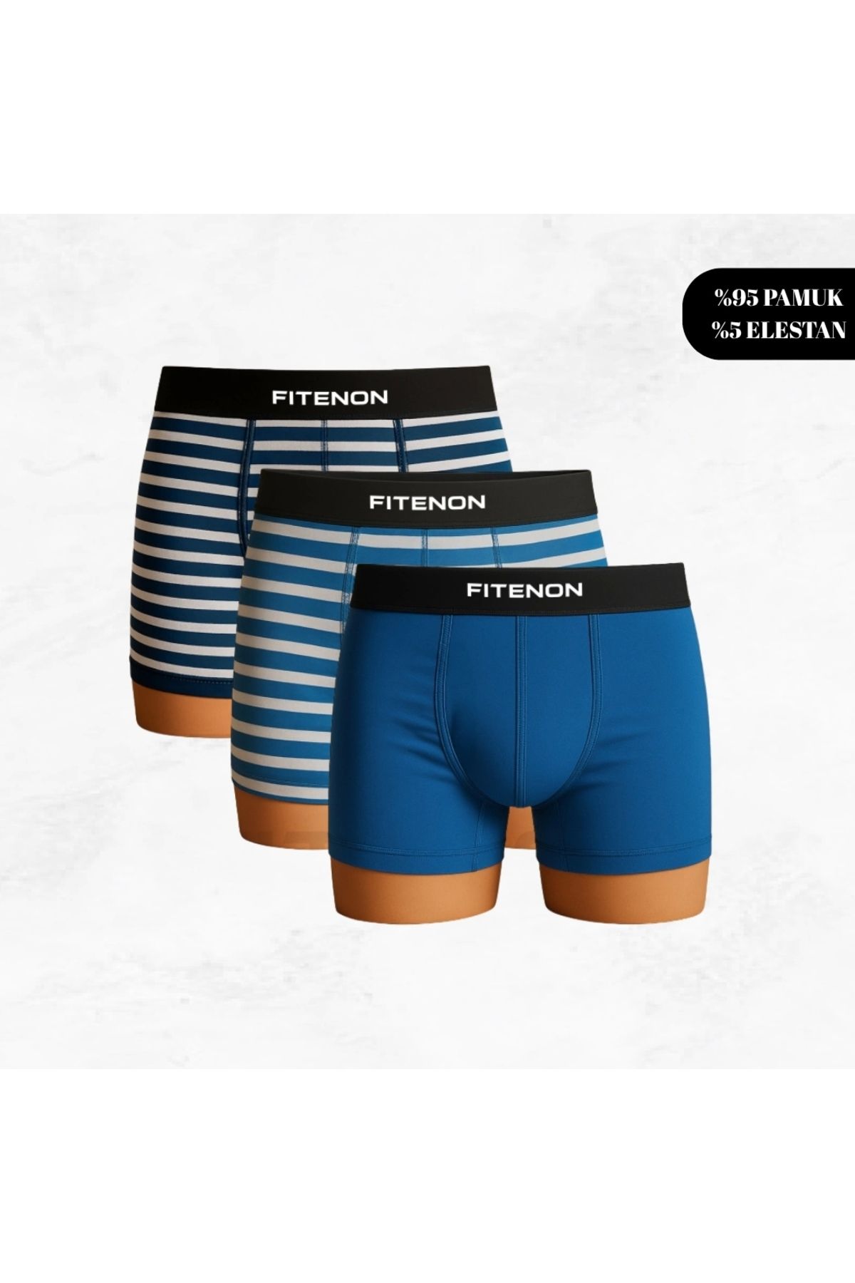 Wionland Fitenon Erkek 6’lı Boxer Seti – (Mavi / Çizgili Mavi / Koyu Çizgili Mavi)