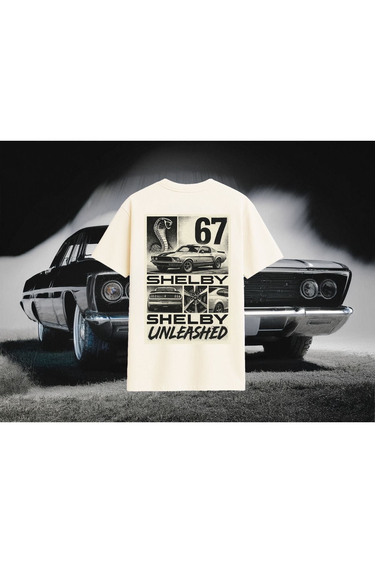 Vigor Wear MUSTANG Baskılı Oversize T-Shirt