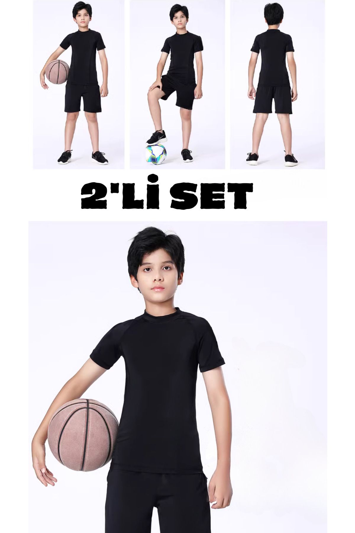 RUTBİL SPORTS ERKEK ÇOCUĞU KISA KOL T-ŞHIRT & BODY ŞHORT FUTBOL-BASKETBOL-ATLETİZM-KISA KOL BODY- ALT ÜST 2'Lİ SET