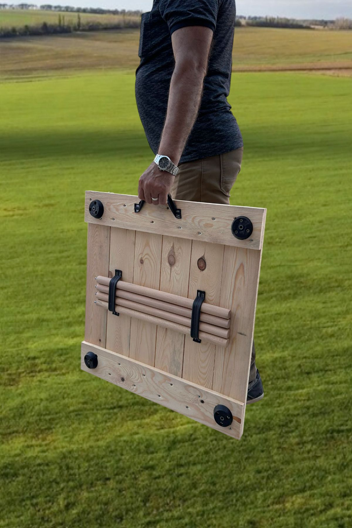 HCAtölye Ahşap Atölyesi Portatif Kamp Masası Balkon Bahçe Masası Piknik Masası Sehpası 60x50cm