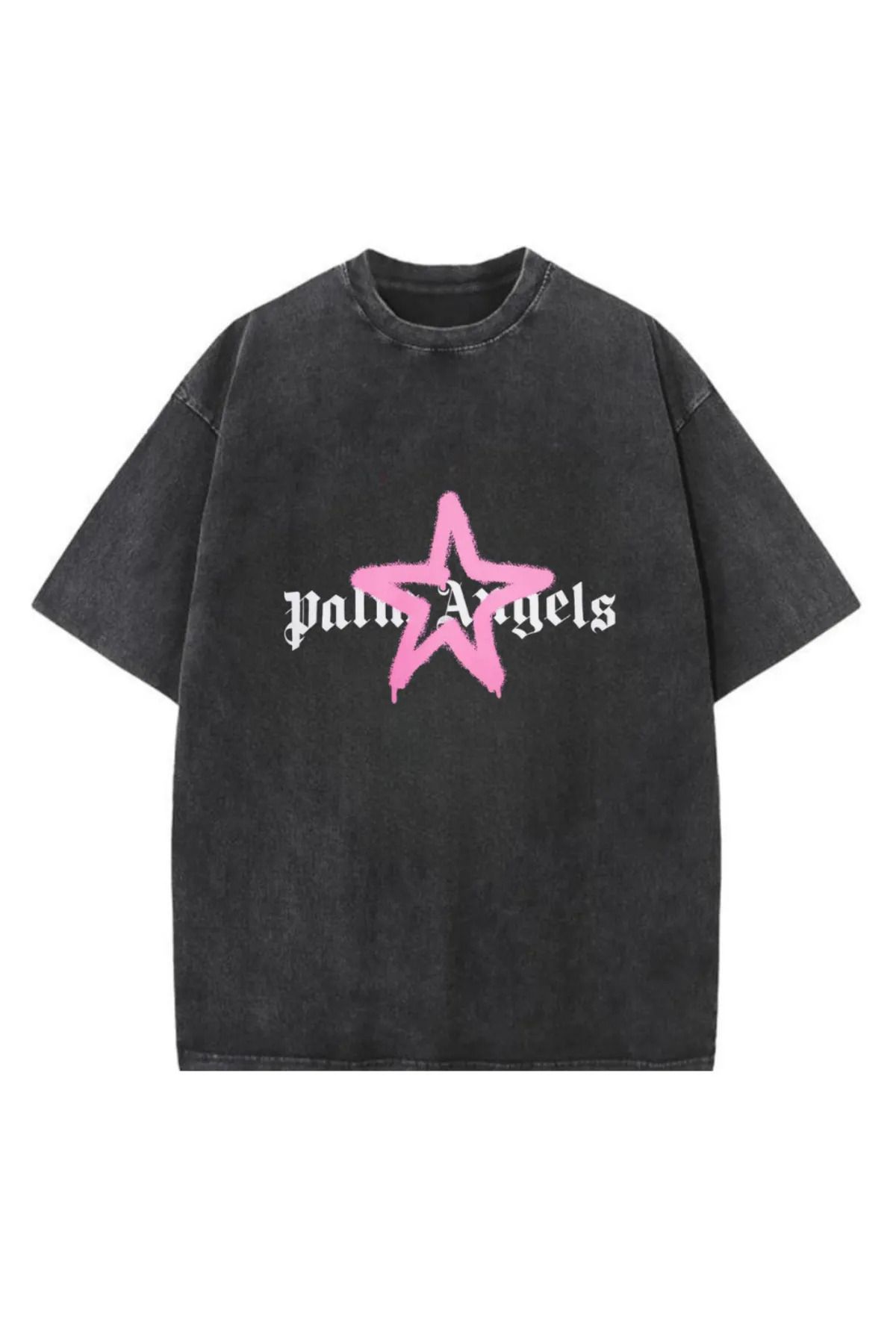 1blood Angel Baskılı Yıkamalı Vintage Unisex Oversize T-Shirt