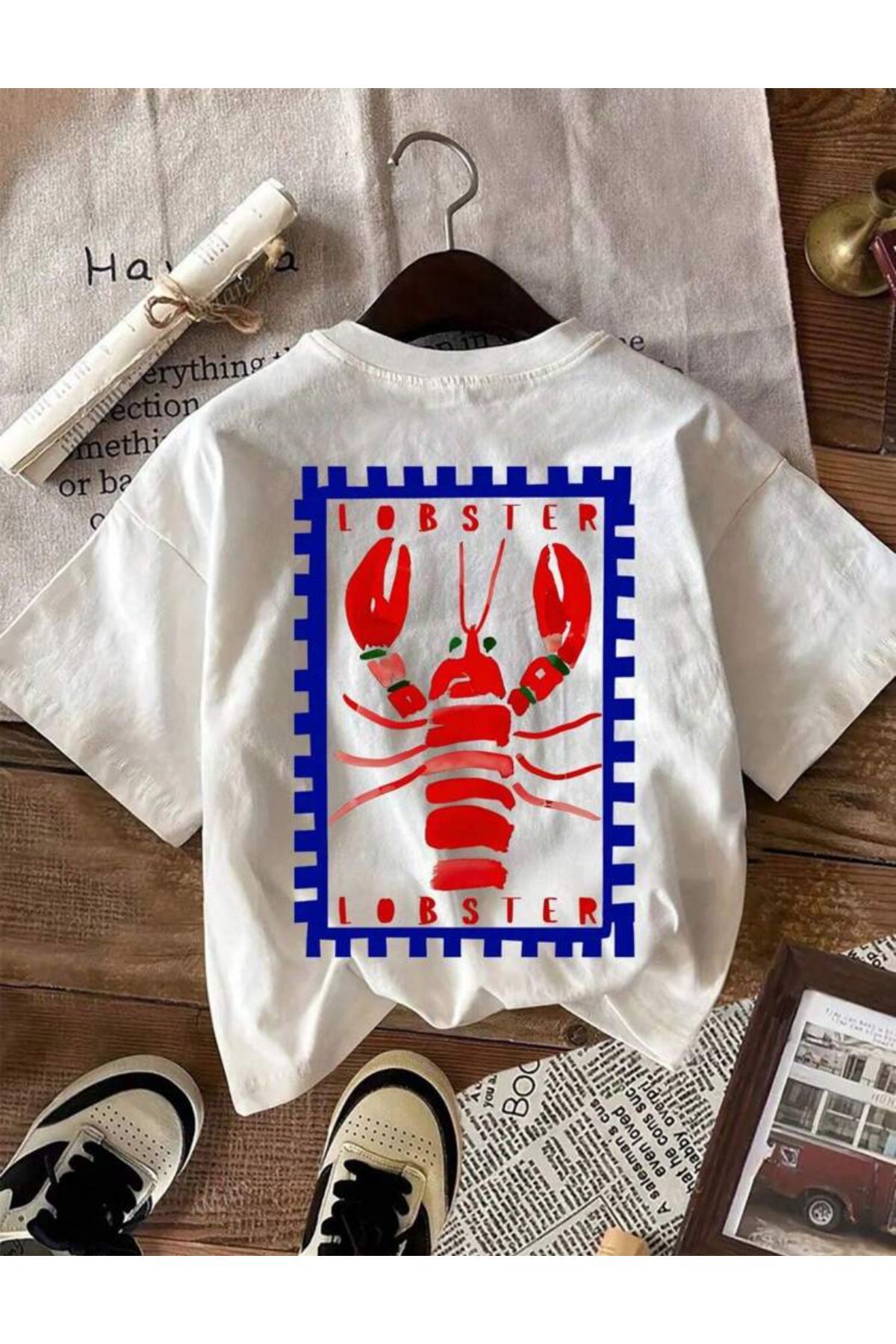 TRENDPUNKY ISTAKOZ LOBSTER Baskılı Y2K Oversize YAZLIK T-shirt