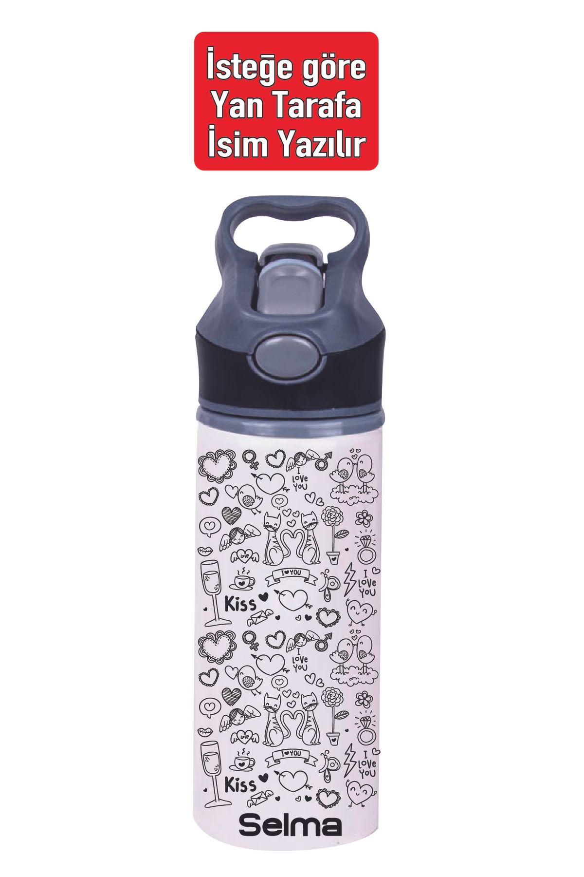 DKDZ SHOP Pipetli Su Matarası Metal - 650ml. -001