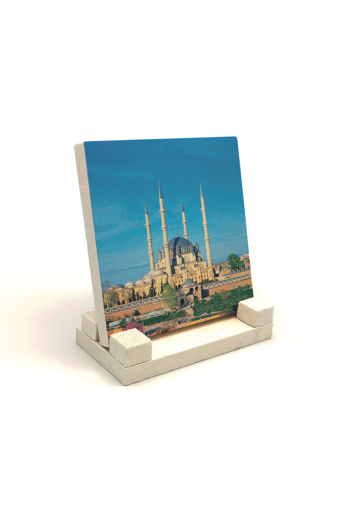 Souvenest Edirne Selimiye Baskılı Doğaltaş Masaüstlük 10x10 Krt-164