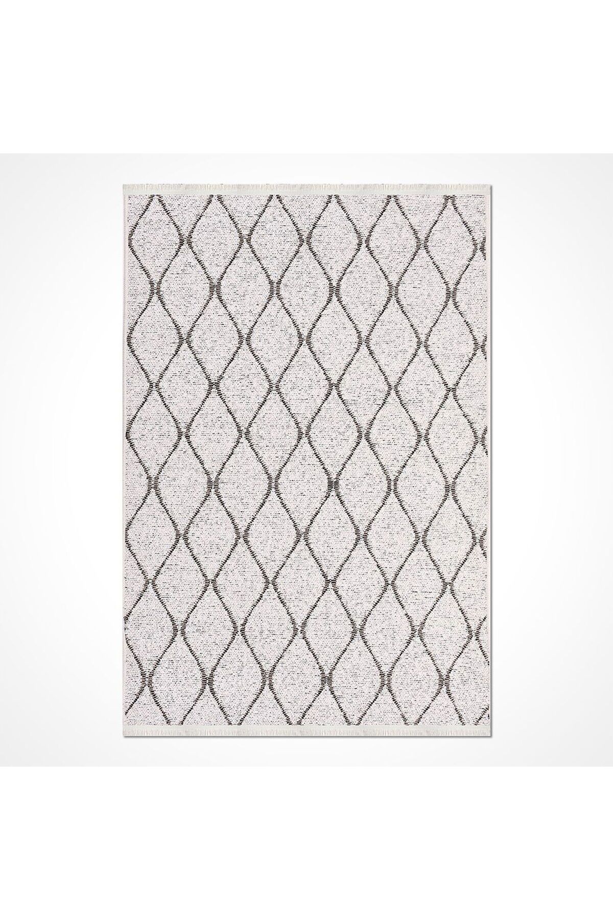MATMEL 8600 Asil Kahve Modern Kilim - Beyaz - 120x180 cm