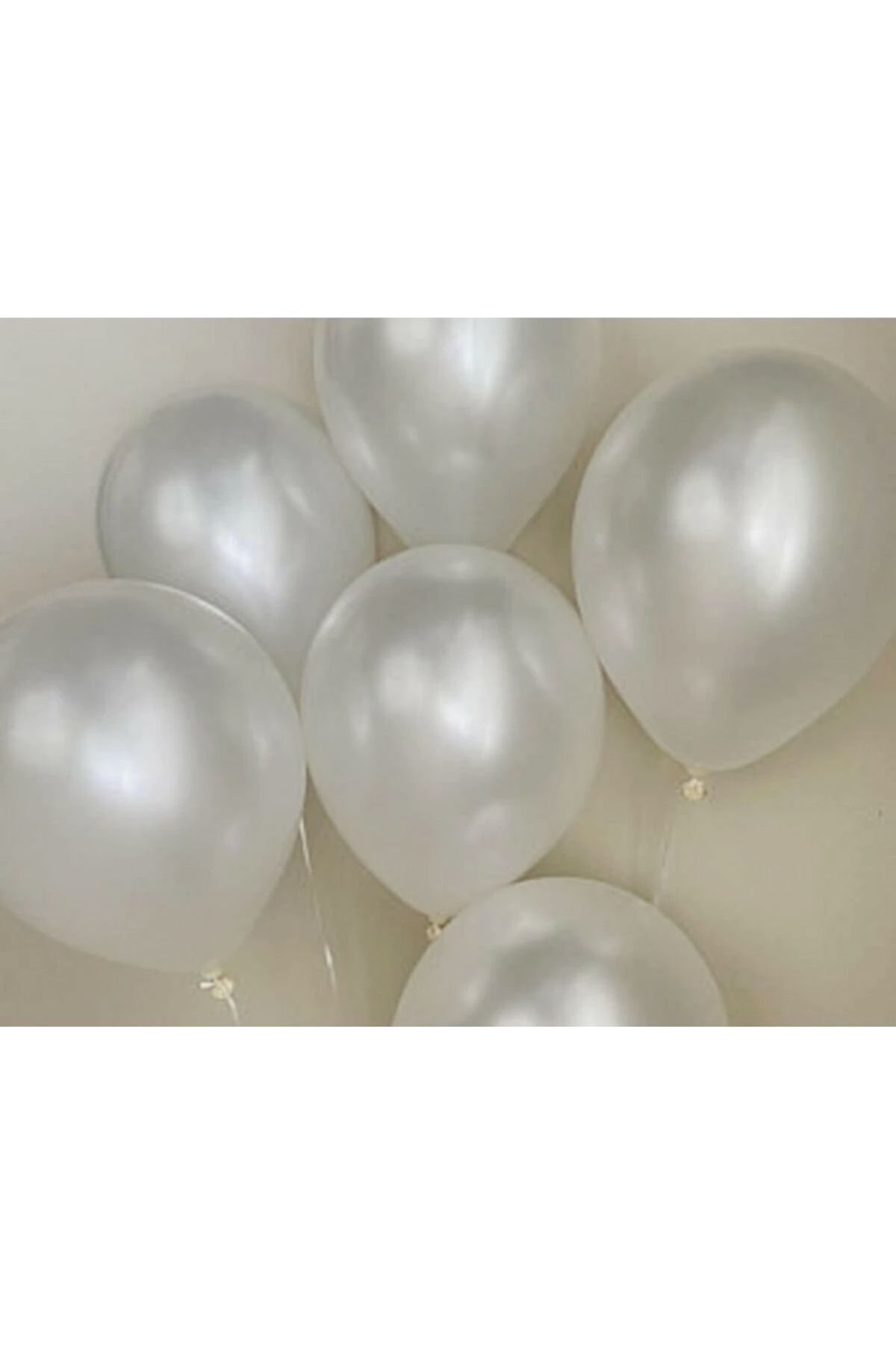 B&K süs ve tasarım 25 adet metalik beyaz balon