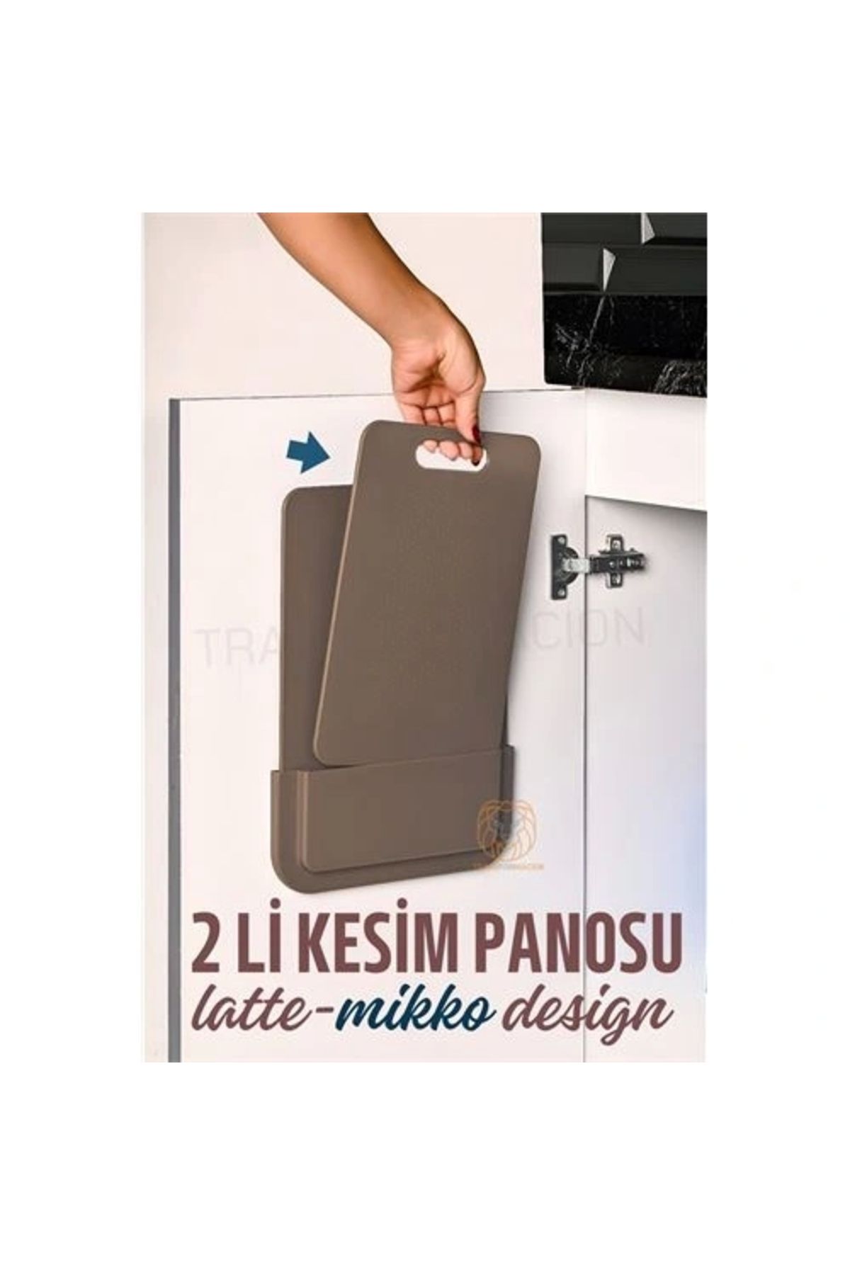 OurStyles 2 li Kesim Panosu Stantlı Yapışkanlı Kesim Tahtası LATTE Mikko Design
