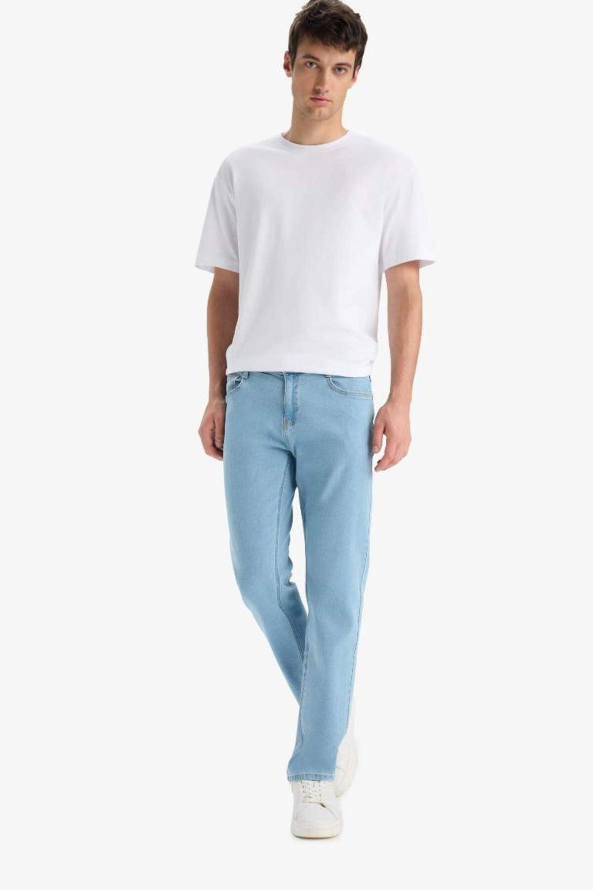 DeFacto-Noul sezon Sergio Regular Fit Regular Fit Pantaloni de jeans cu picior cu tub cu talie normală 4