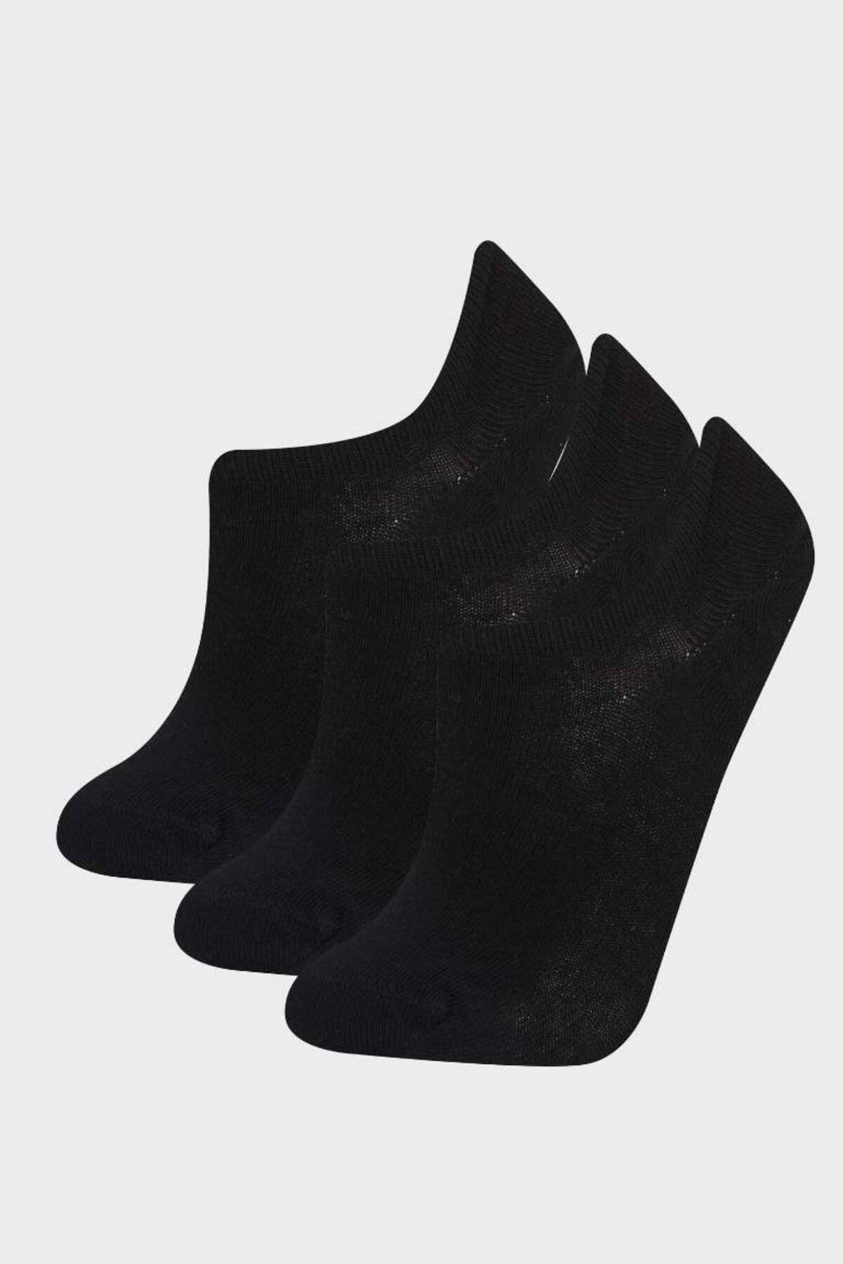 DeFacto Yeni Sezon Kadın 3'lü Pamuklu Sneaker Çorap