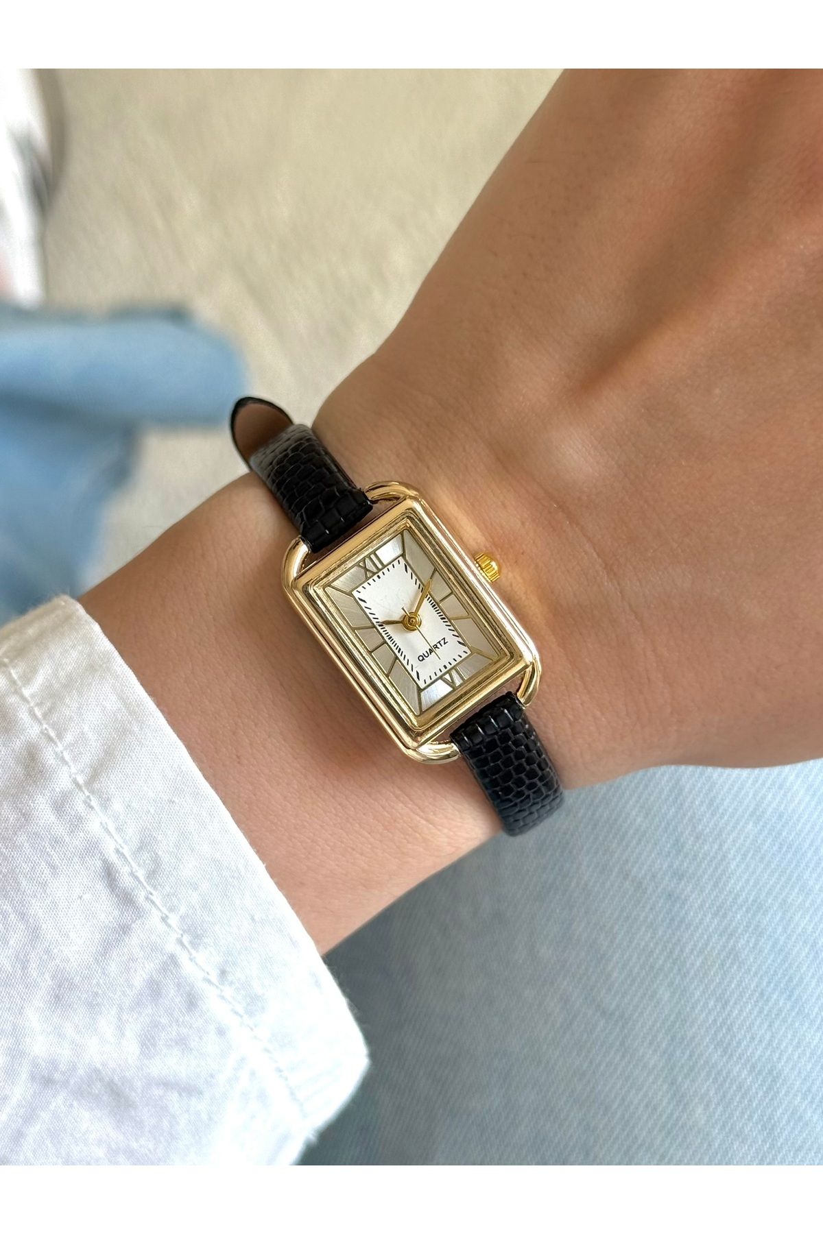 RoseandRoses Lida Minimal Desenli Deri Kayış Vintage Model Kadın Kol Saati
