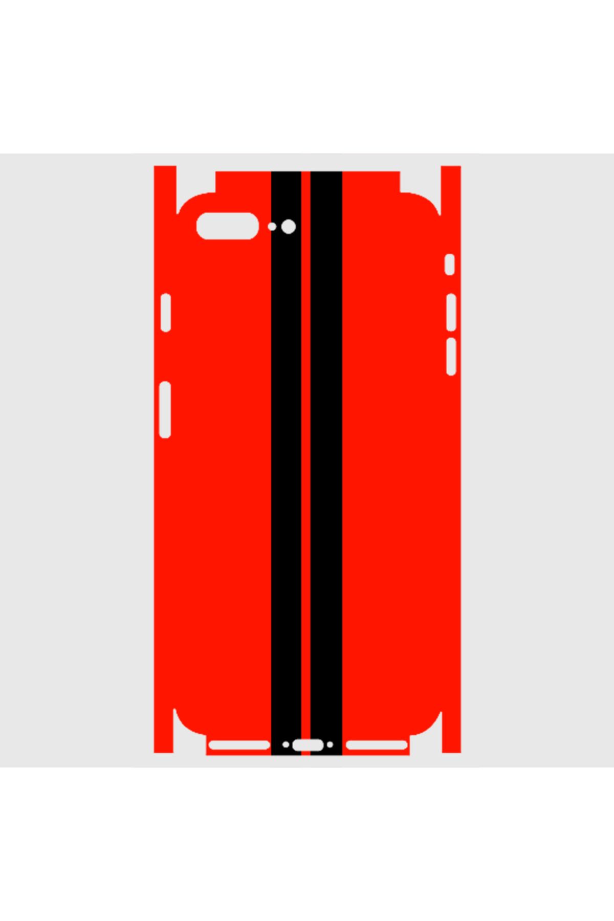 Royaleks iPhone 8 Plus Telefon Kaplama - Siyah Çift Şerit