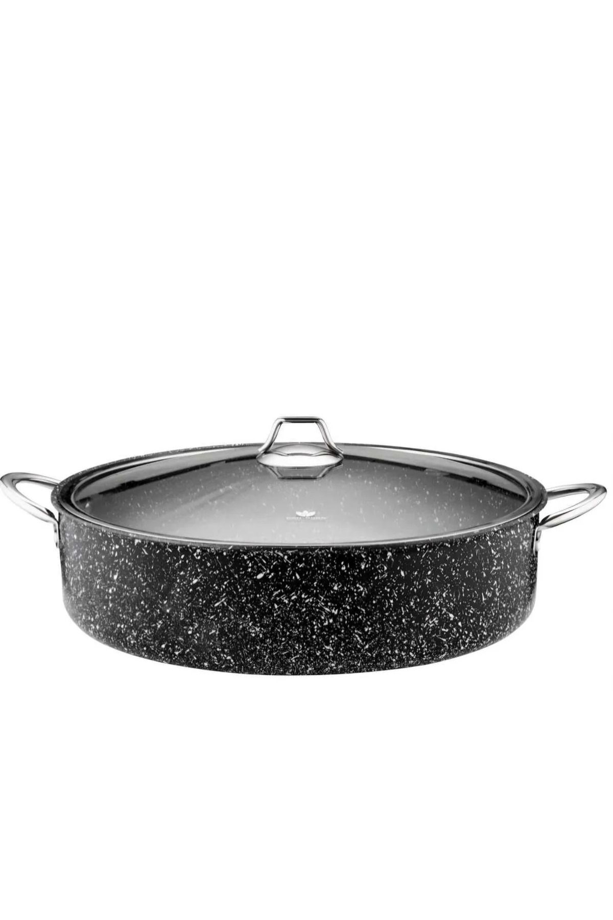 EVİNDA granit maksi boy basık tencere 36 cm metal kulp 7,5 litre