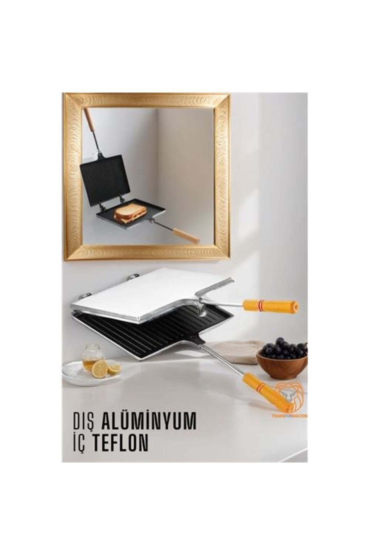 SAVA HOME COLLECTİON Modacar Teflon Tost Makinesi Alüminyum+Teflon