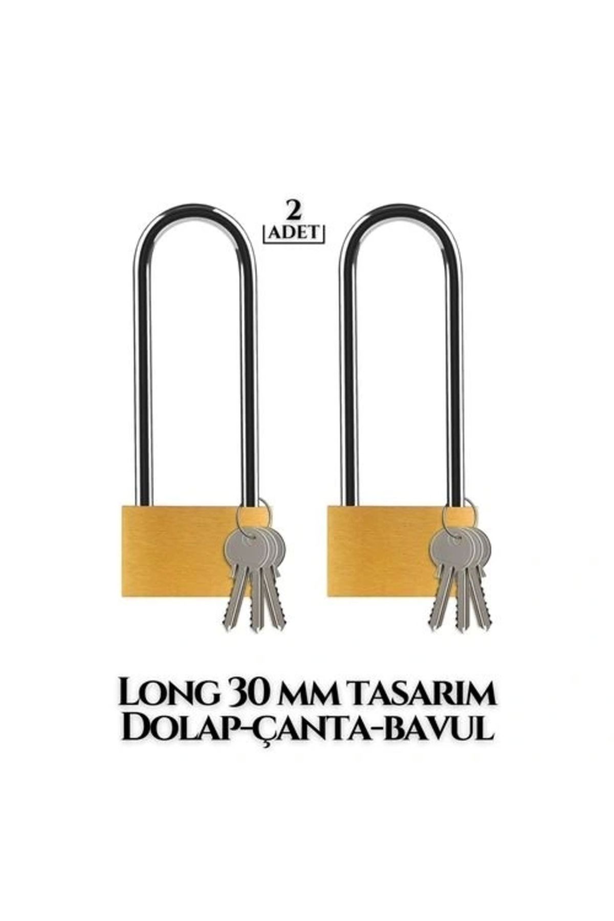 OurStyles Long 30 mm Dolap Çanta Bavul Kilidi 2 ADET