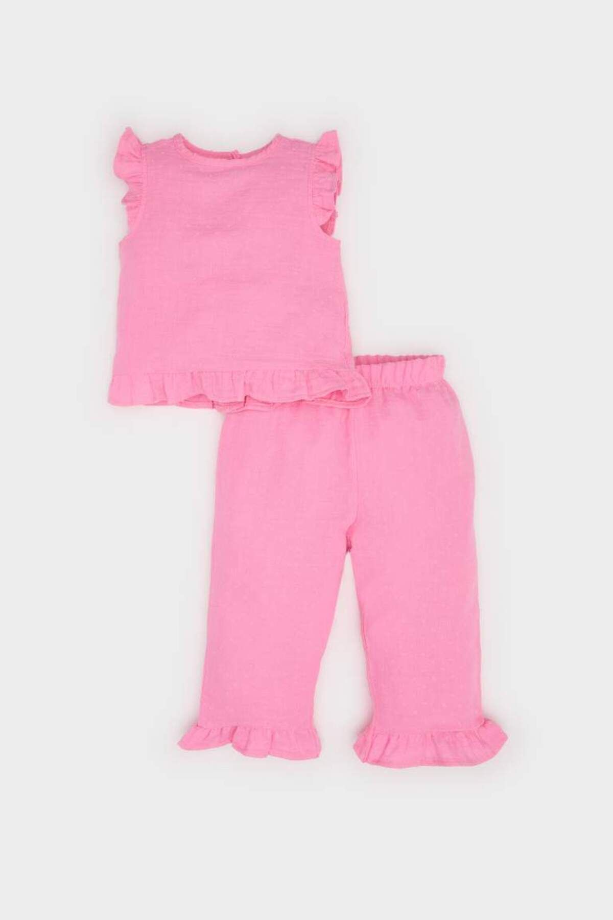 DeFacto Yeni Sezon Kız Bebek 2'li Takım Kolsuz Tişört Beli Lastikli Alt